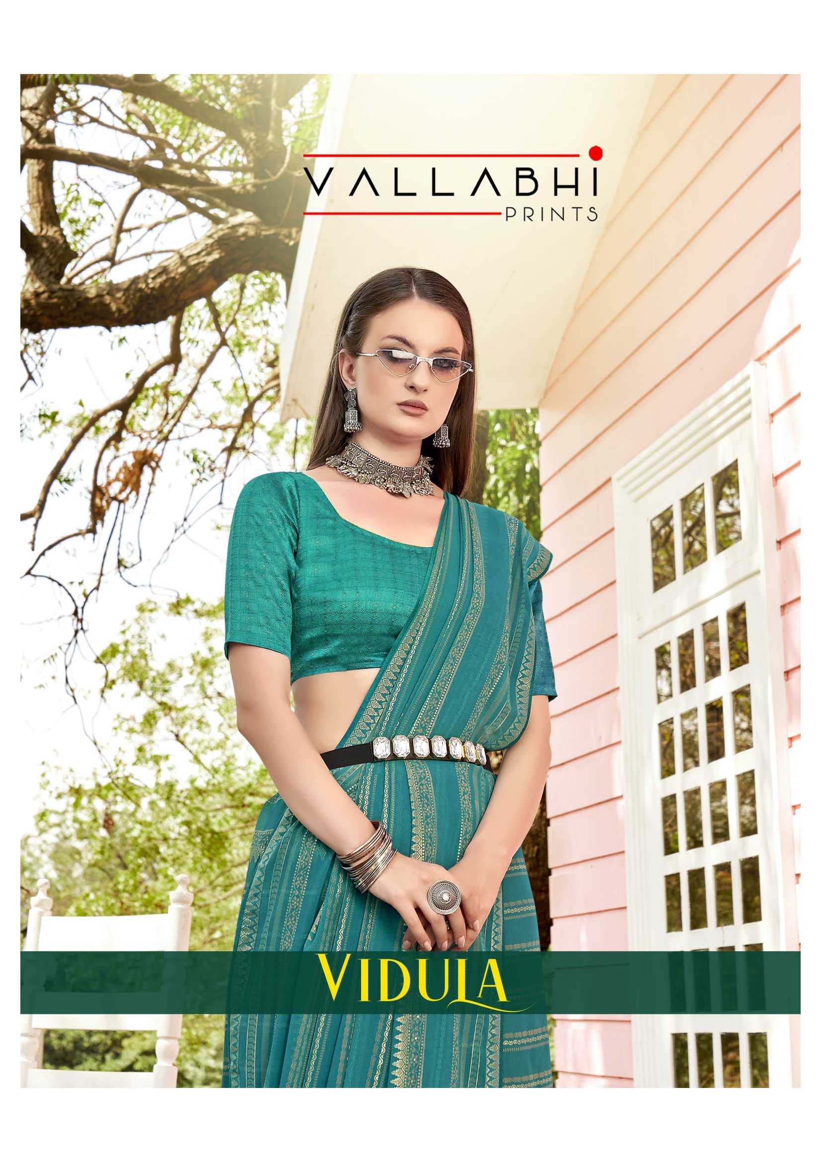 vallabhi prints vidula 26491-26496 series amazing style georgette saree exports