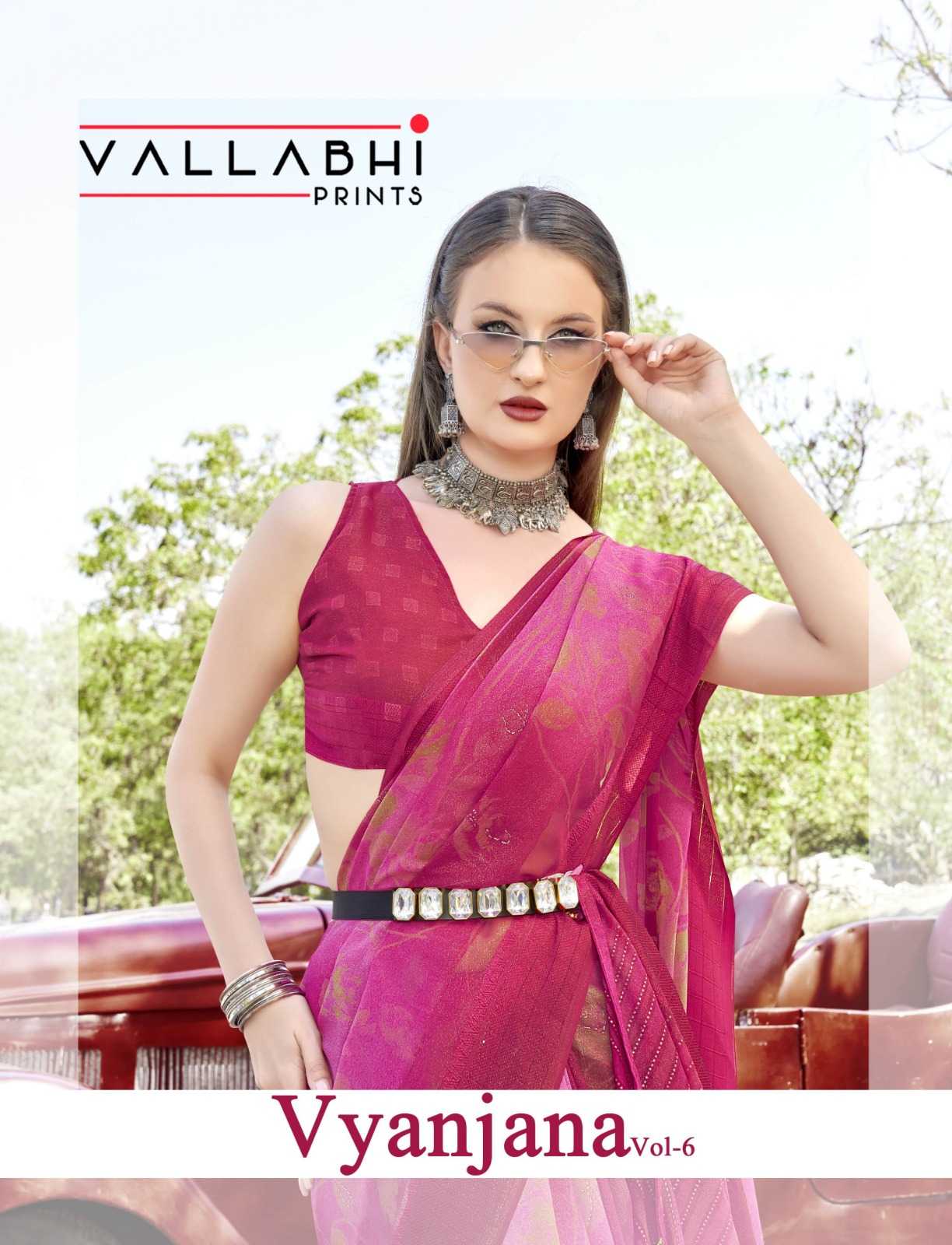 vallabhi prints vyanjana vol 6 fancy wear georgette saree 