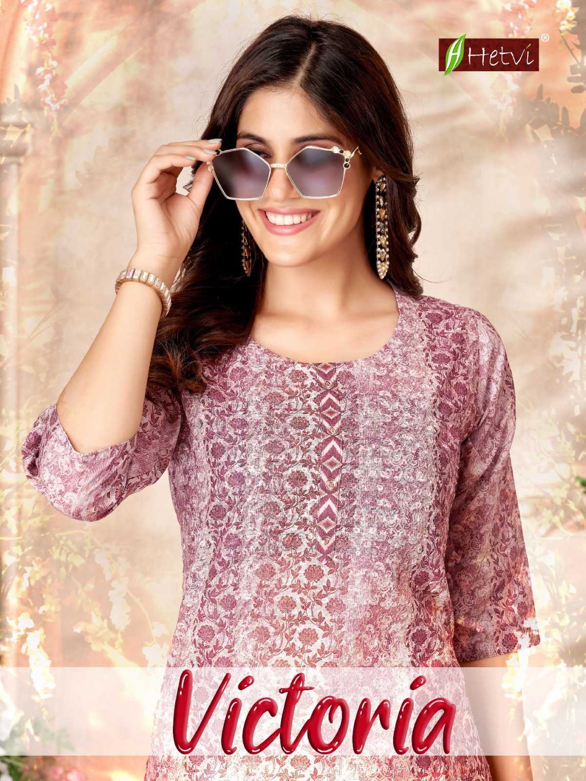 victoria by hetvi new design fully stitch stylish chikan digital printed kurti supplier