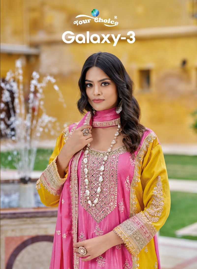 your choice galaxy vol 3 launch colour addition full stitch top sraight sarara dupatta