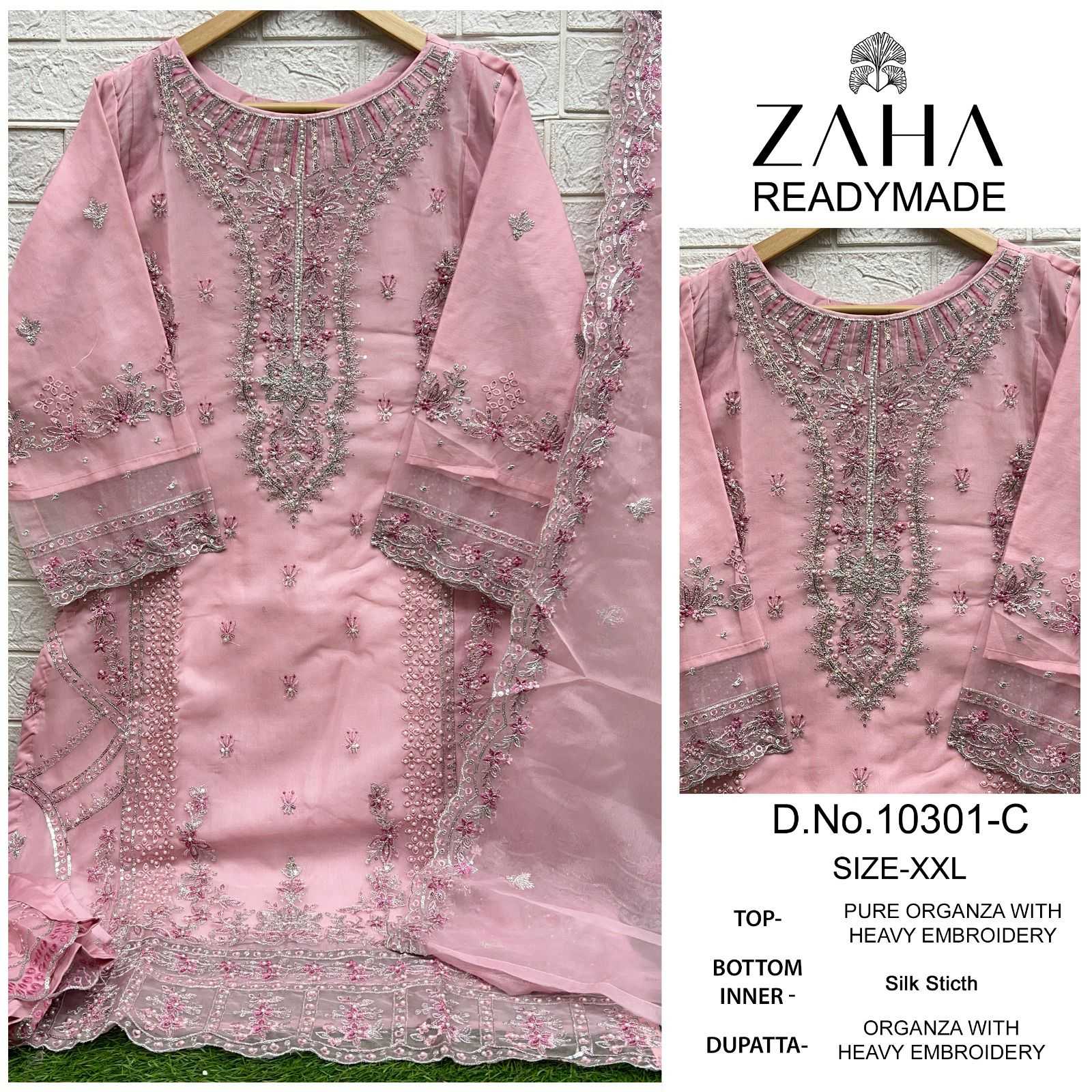 zaha 10301 launch mordern pakistani stylish orangza full stitch salwar suit exports