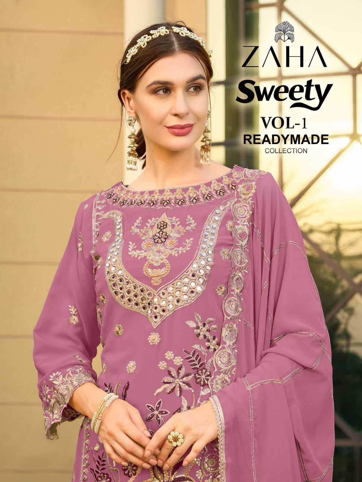 zaha sweety vol 1 fancy georgette 10341 premium pakistani salwar suit exports