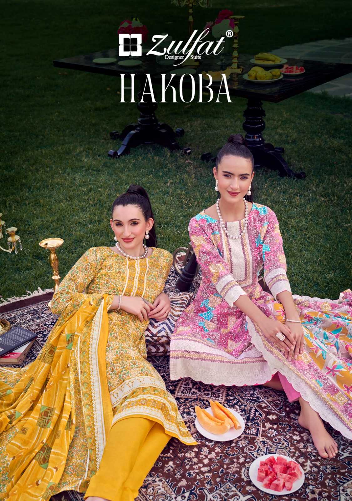 zulfat designer hakoba cotton new launch daily wear simple pakistani salwar suit exports