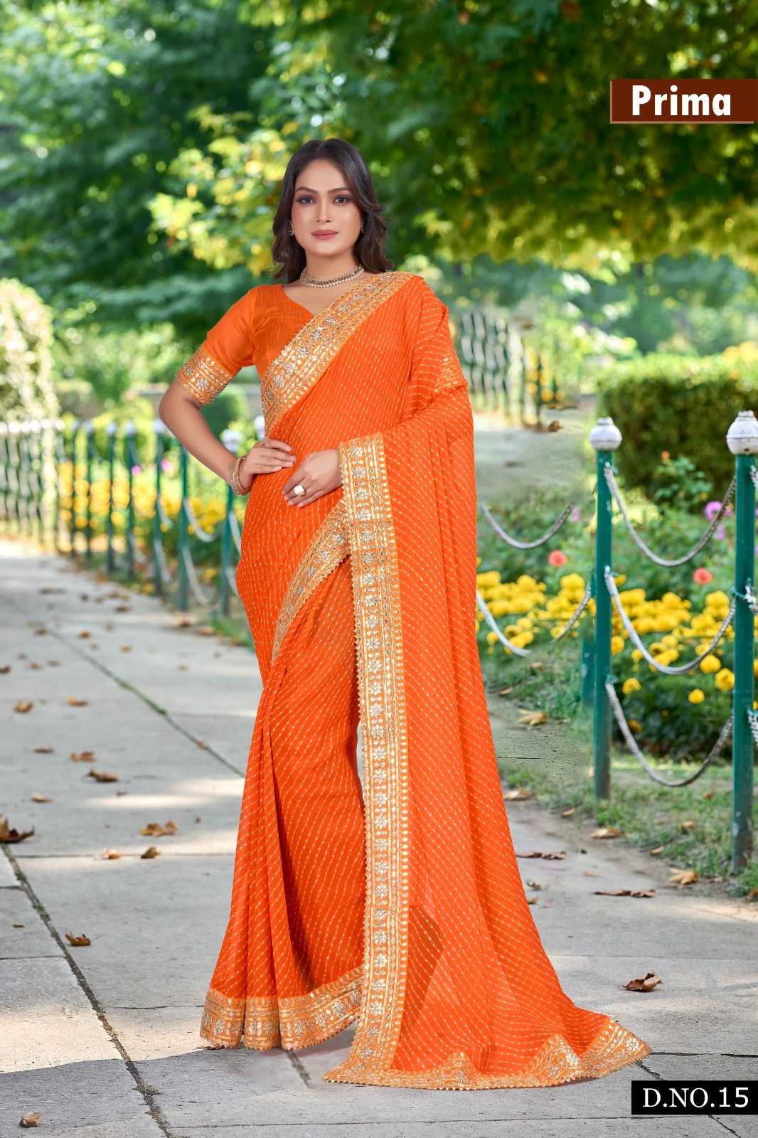 prima 1 to 24 fancy comfortable unique colour bandhani saree wholesaler