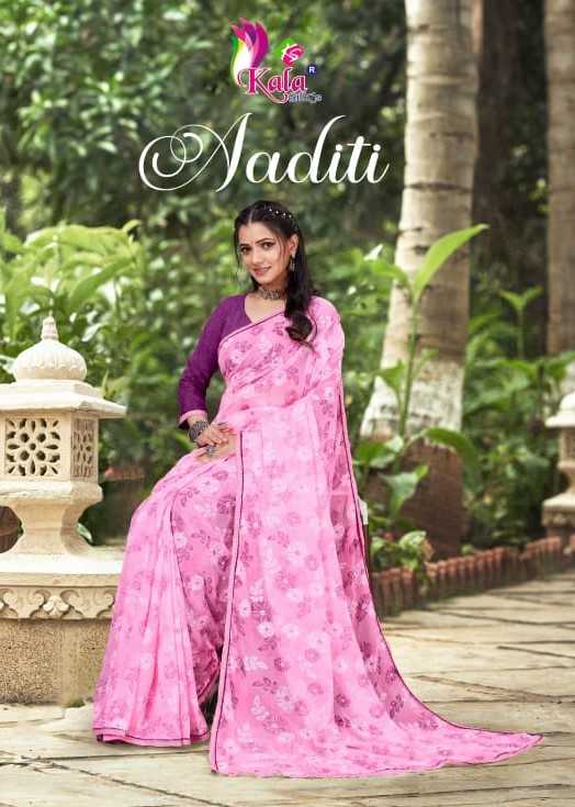 aaditi by kala silks fancy georgette mill print beautiful colour new trendy saree exports