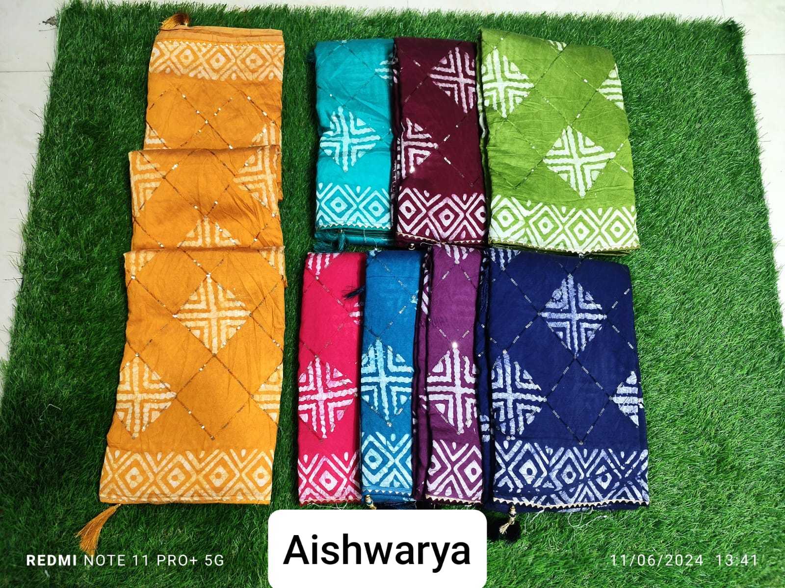 kala silks aishwarya hit design fancy cotton sequence work saree with blouse 