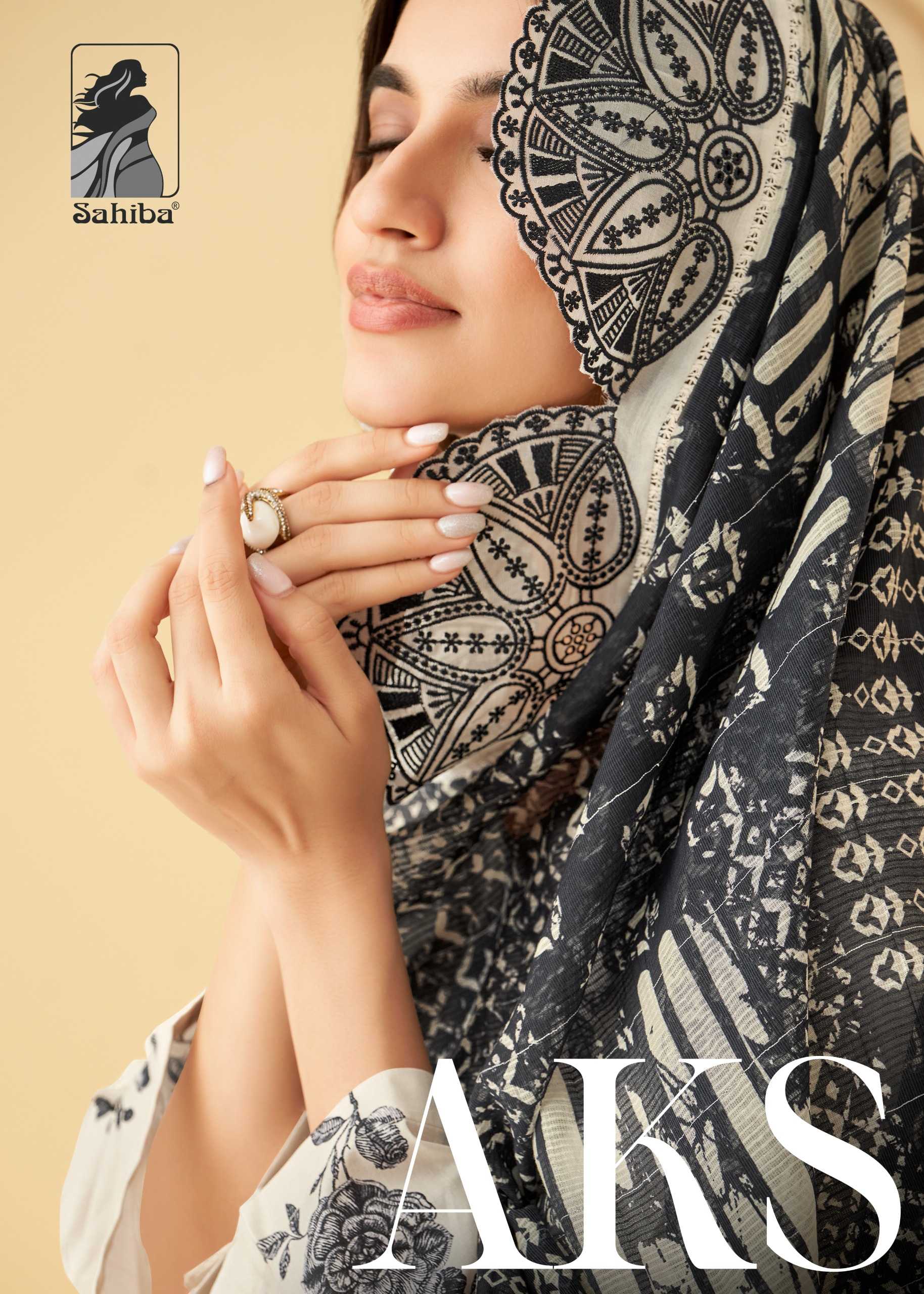 sahiba aks lawn with hand work boollywood style pakistani salwar suit 