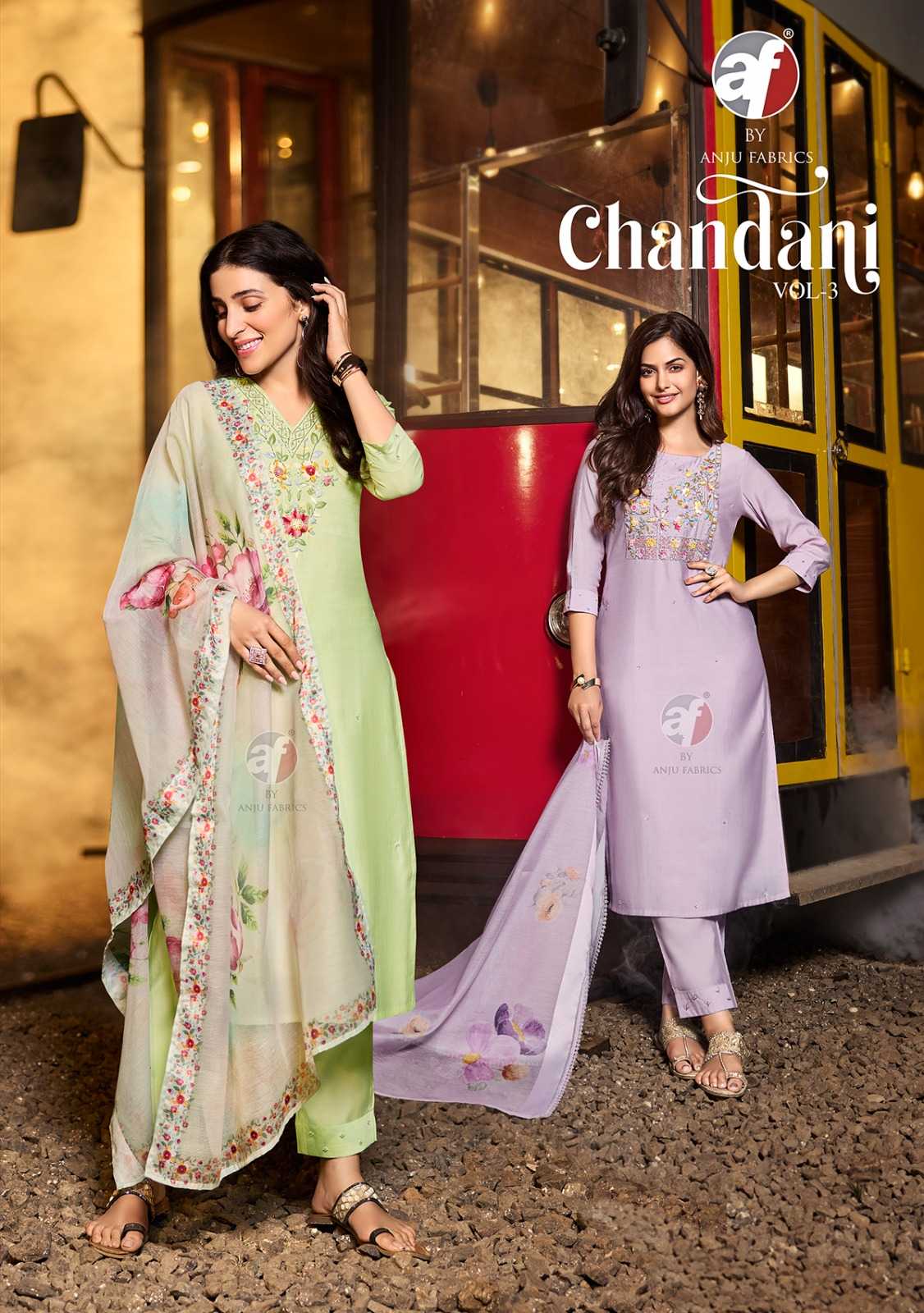 chandani vol 3 by anju fab fully stitch exclusive hand work designer 3pcs dress exports 