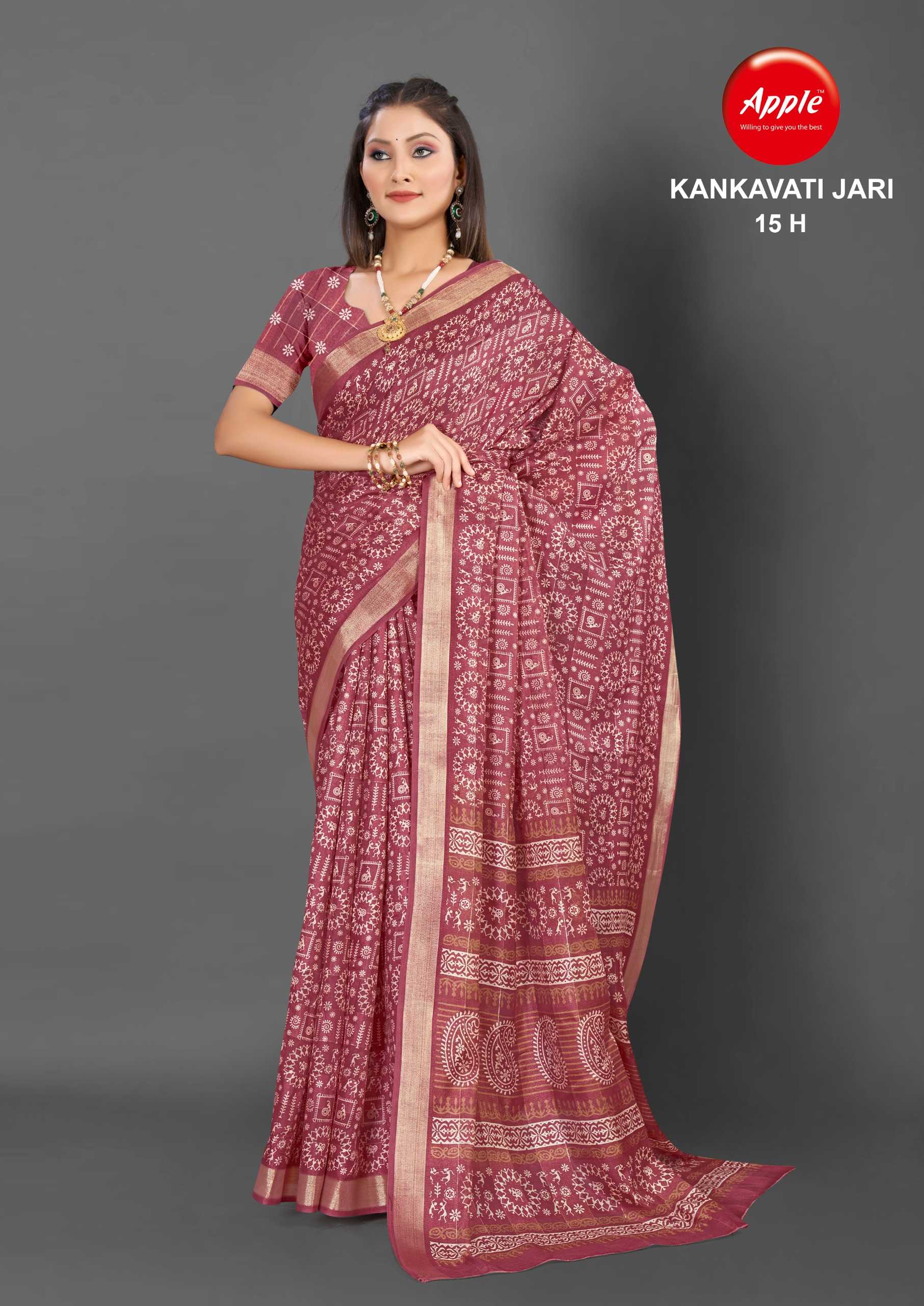 kankavati jari vol 15 by apple trendy outfit fancy comfy wear saree exports  
