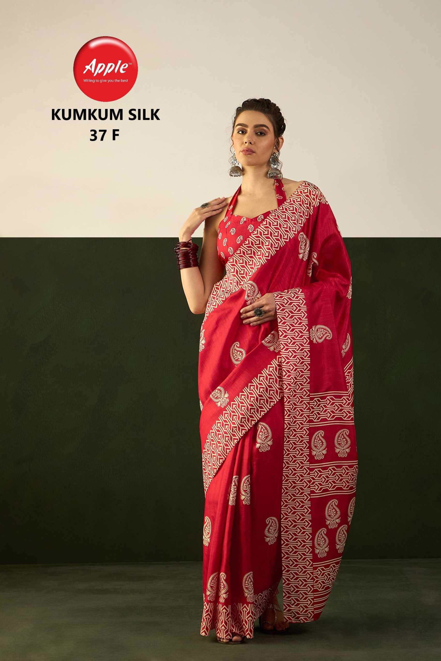 kumkum silk 37 by apple new trendy kumran silk saree with blouse