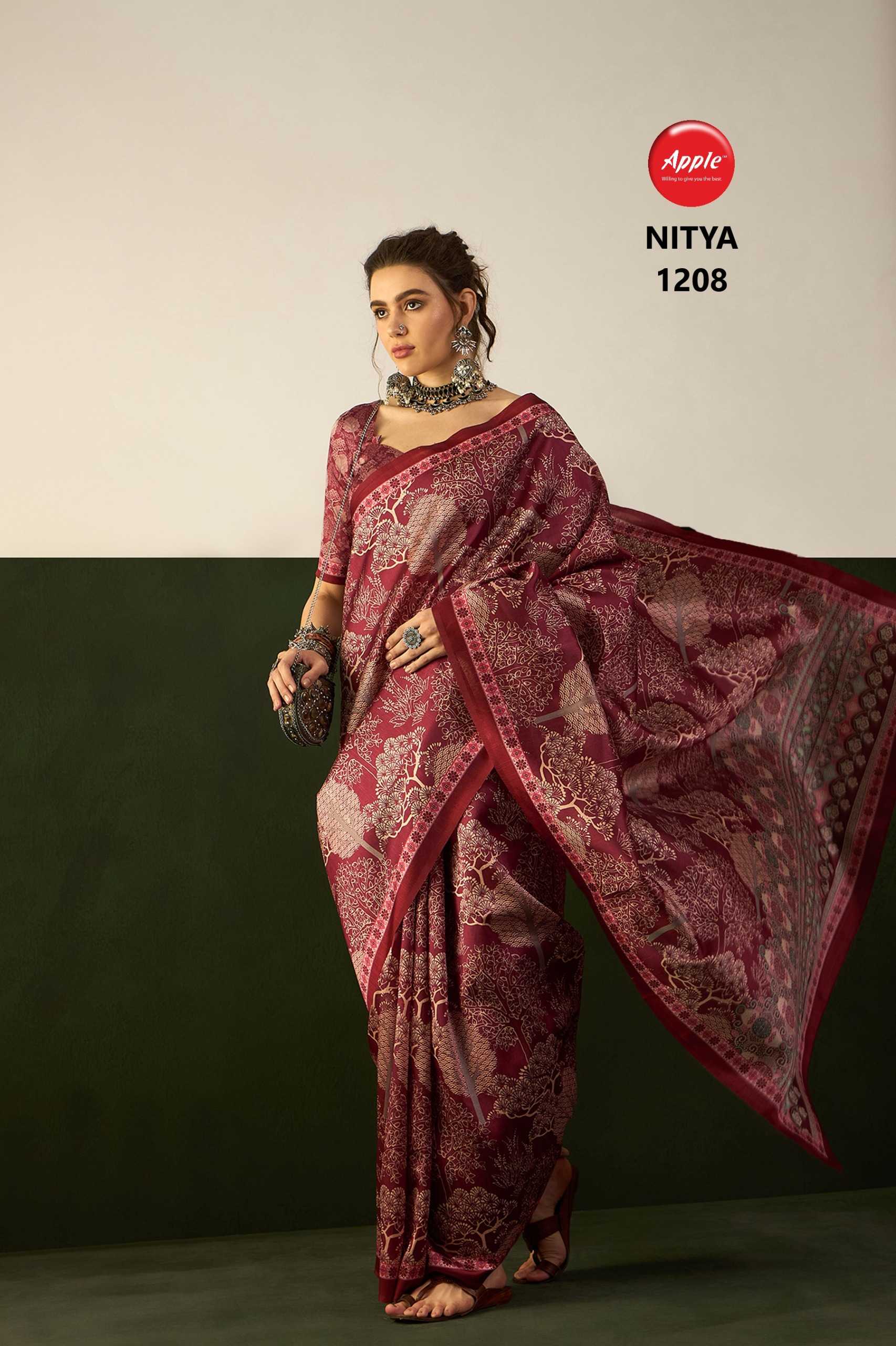 nitya silk vol 12 by apple 101-108 series beautiful design bhagalpuri silk saree 