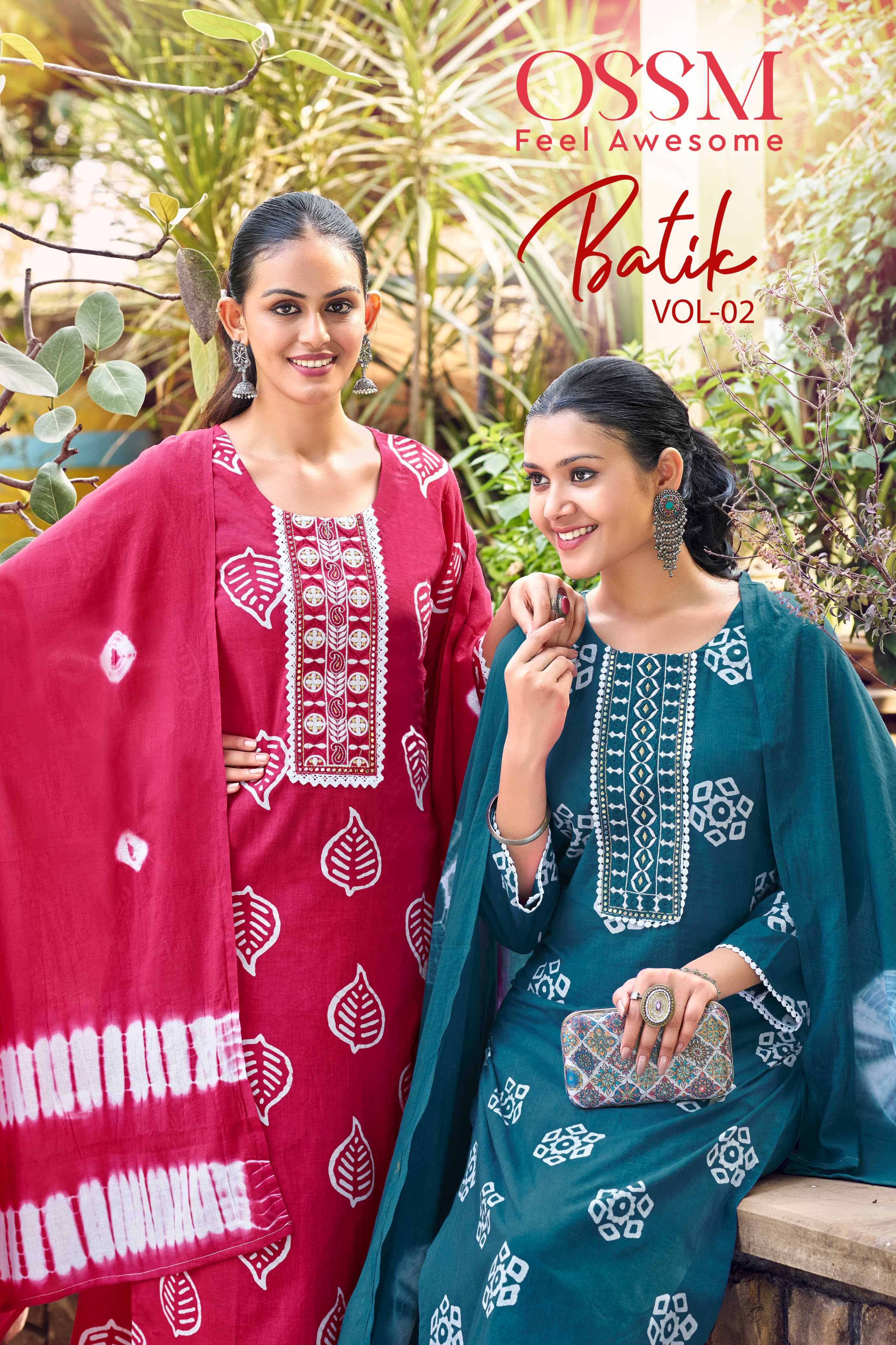 batik vol 2 by ossm readymade designer summer collection plush size salwar kameez exports