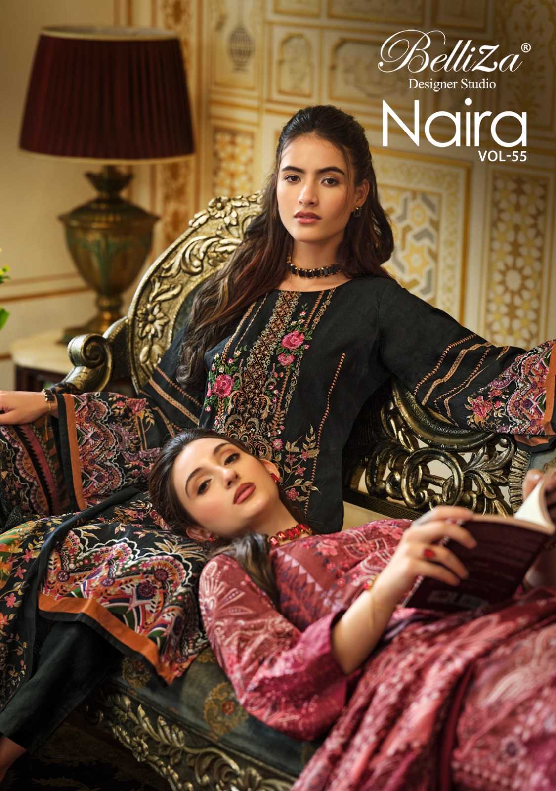 naira vol 55 by belliza designer modern pakistani cotton stylish look salwar suit material