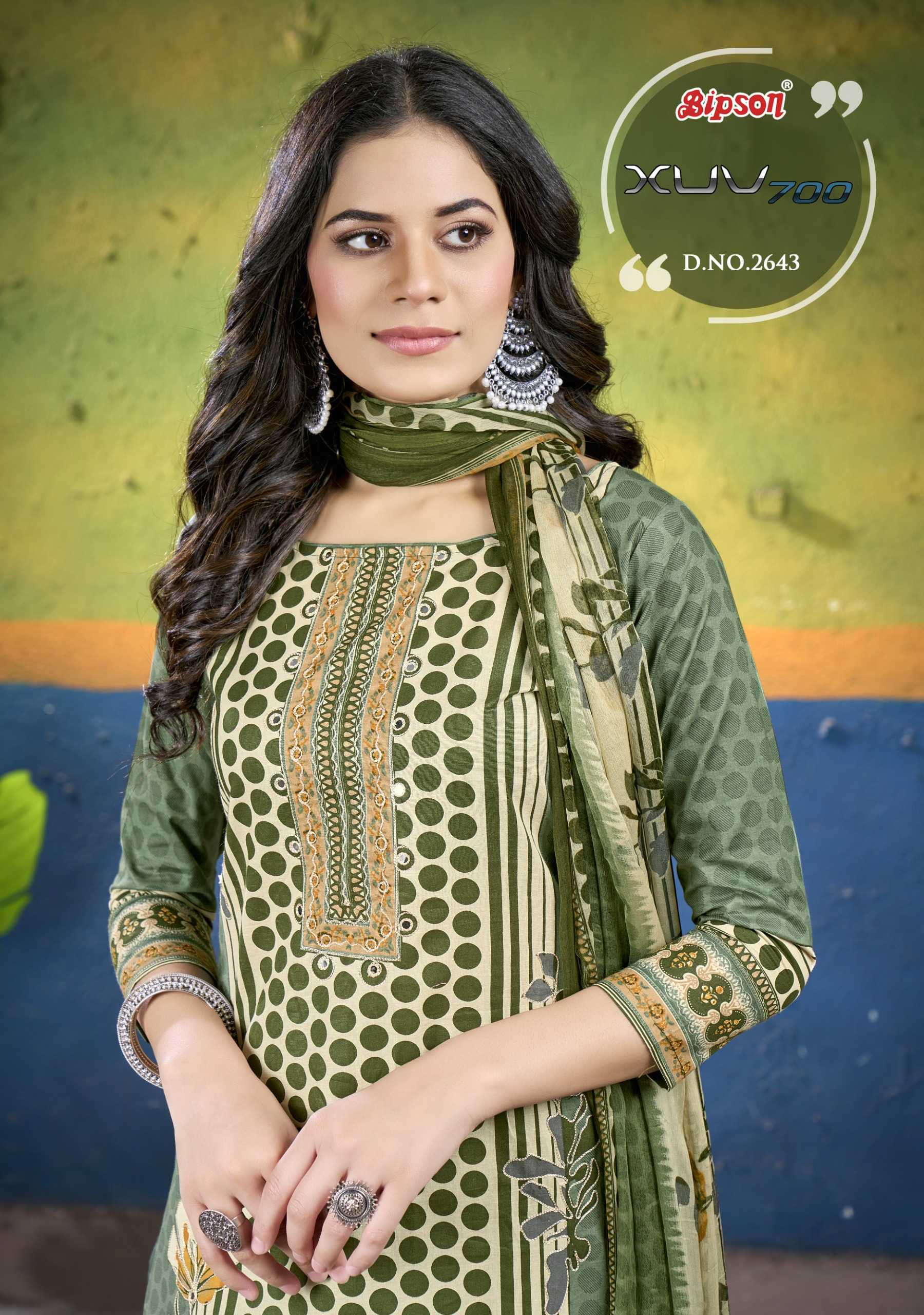 XUP 700 2642 BY BIPSON PRINT PURE CAMBRIC COTTON DESIGNER CLASSIC SALWAR KAMEEZ