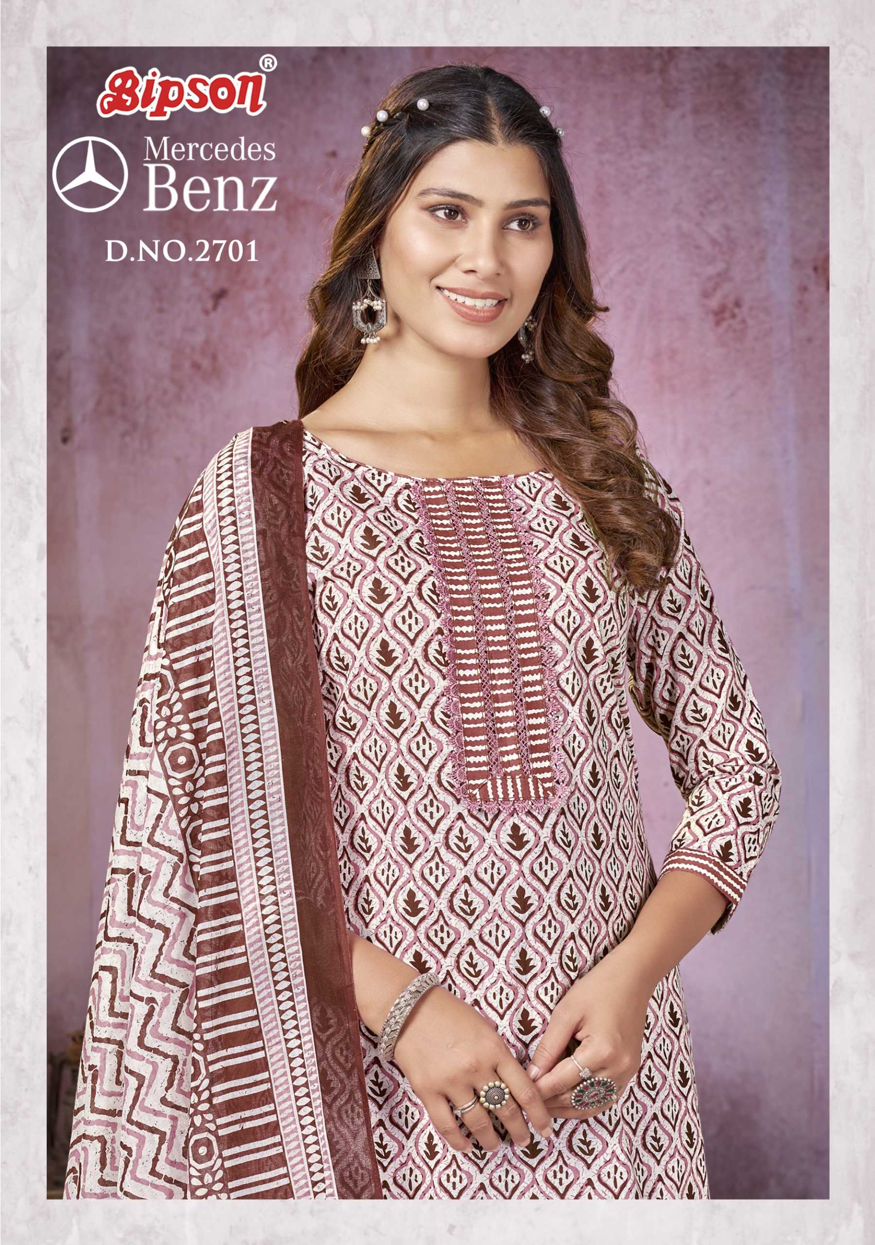 mercedes benz 2701 by bipson prints cotton print fancy daily wear dress material 