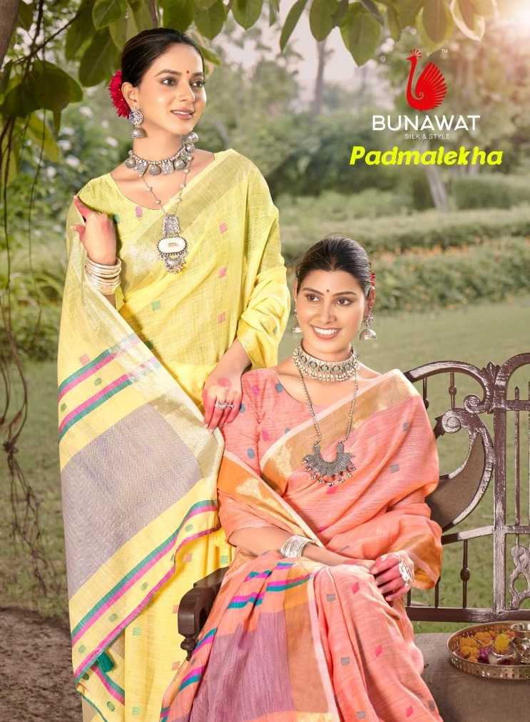 PADMALEKHA BY BUNAWAT SUPRABHAT COTTON WEDDING FESTIVAL SESSION SARIS WHOLSALER