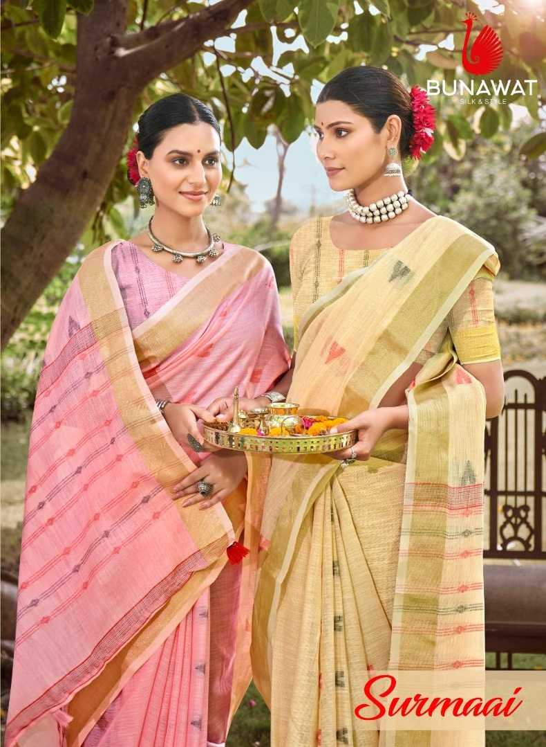 SURMAAI BY BUNAWAT SUPRABHAT COTTON WEDDING FESTIVAL SESSION SARIS WHOLSALER