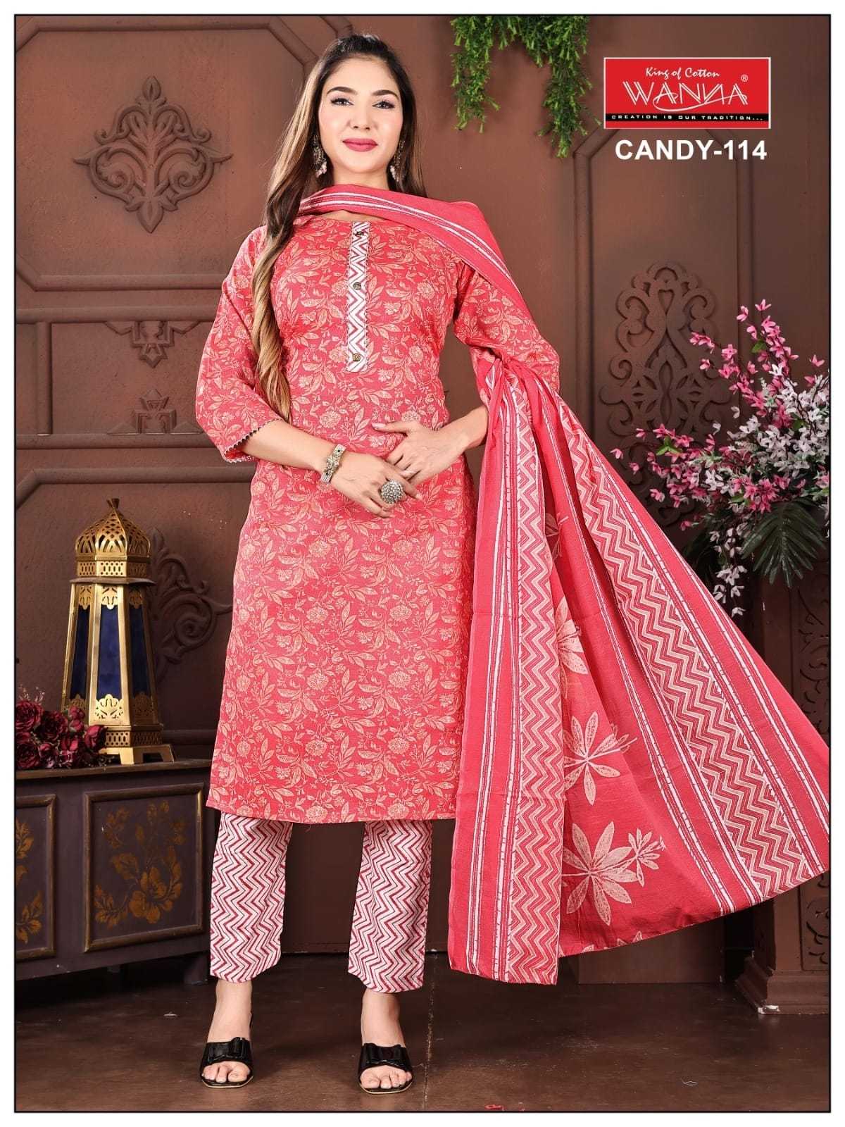 wanna presents candy 106-124 series stylish classic two tone cotton combo set salwar suit