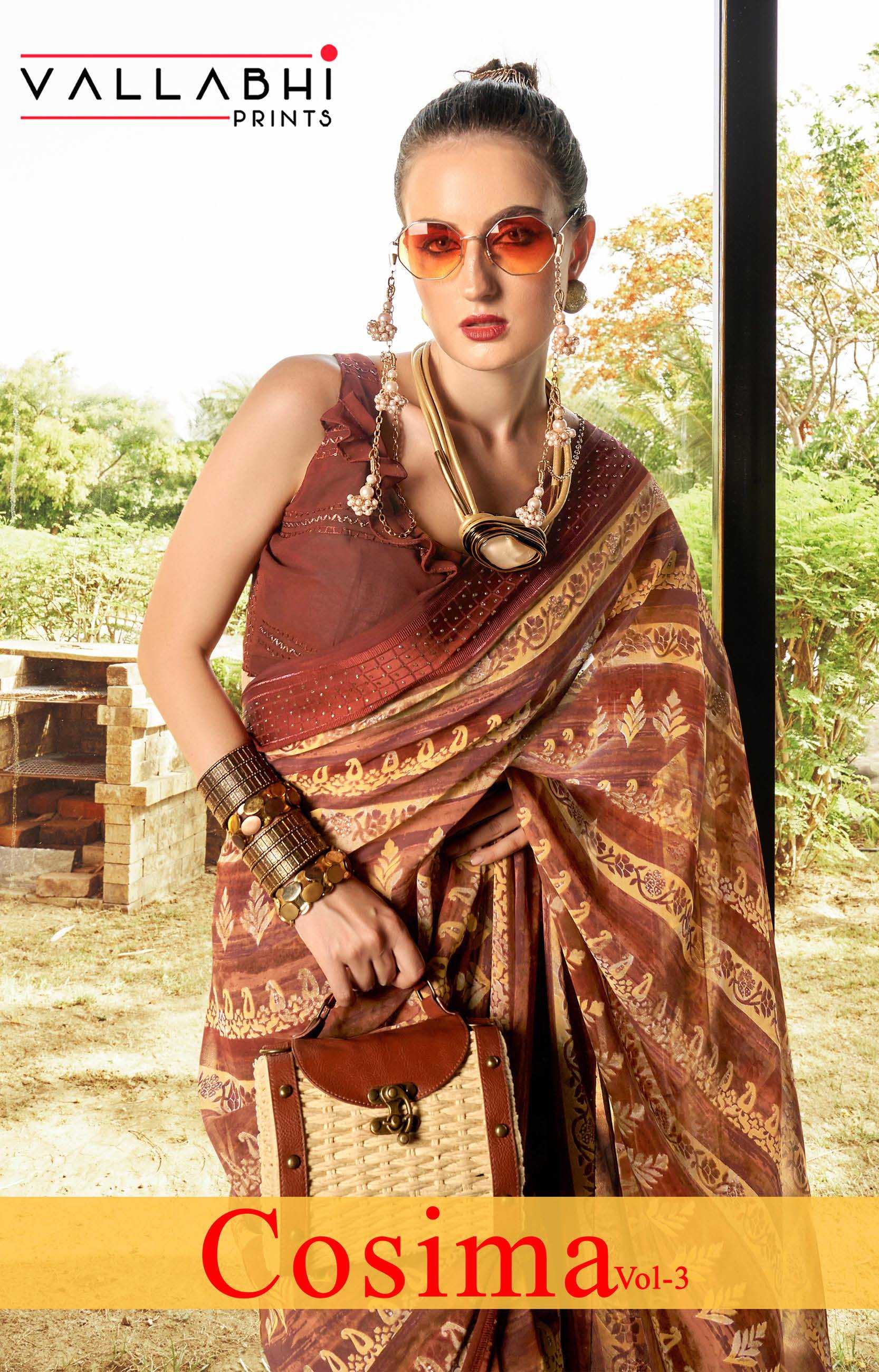 cosima vol 3 by vallabhi prints georgette ethnic style classy saree wholesaler 