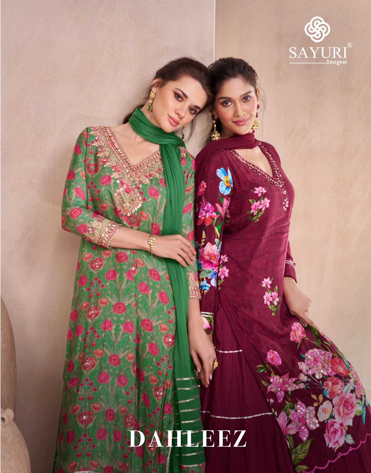 sayuri designer dahleez classy full stitch muslin kurti sharara with dupatta festive collection 