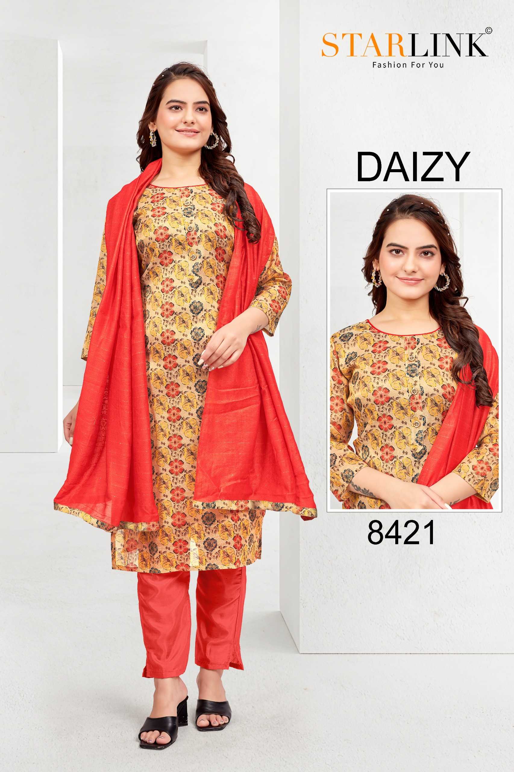 daizy by starlink full stitch tissue ethnic style classic look combo salwar kameez 