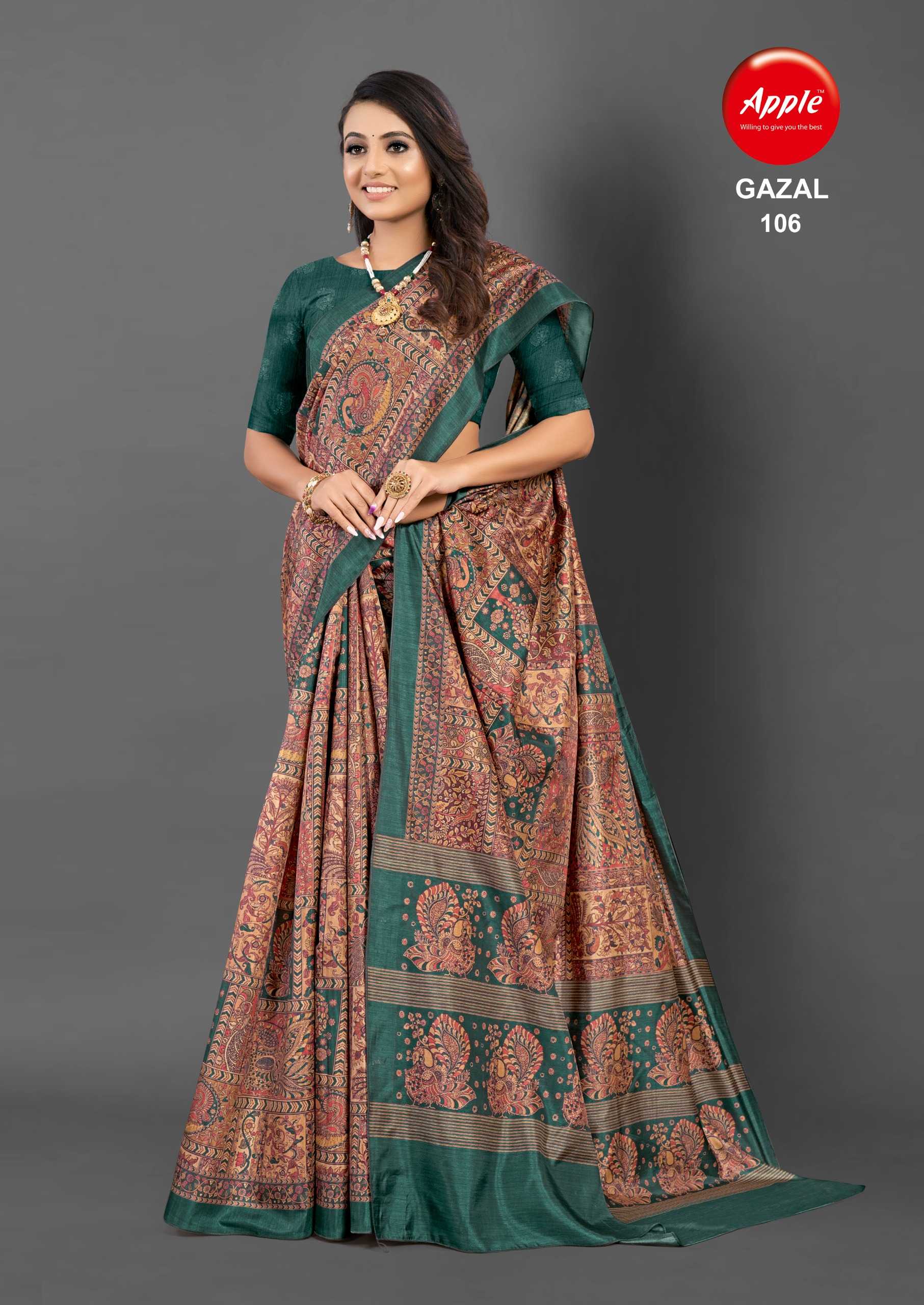 apple gazal vol 1 hit design fancy katki silk saree with blouse 