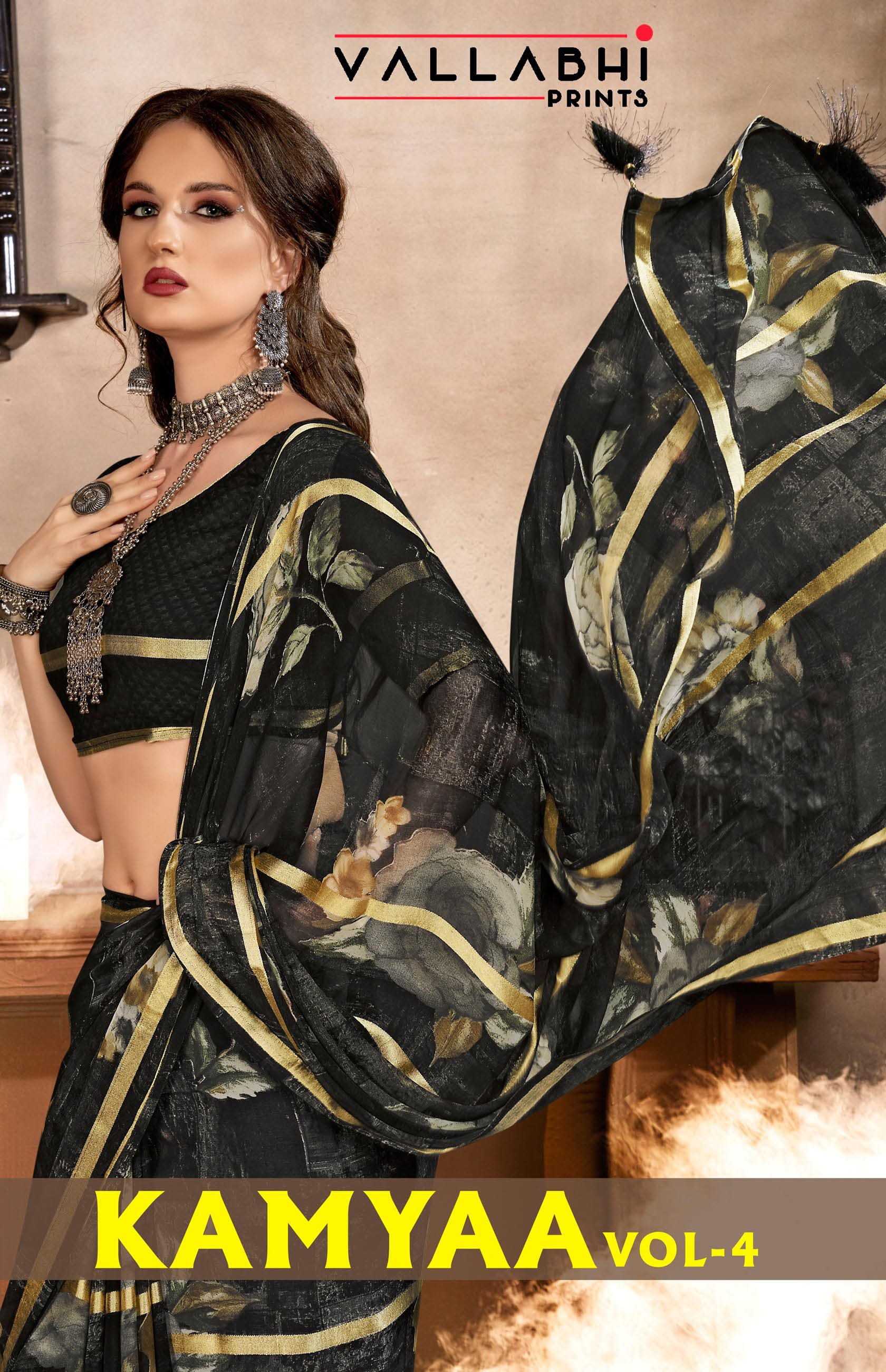 vallabhi prints kamyaa vol 4 function look georgette saree with blouse 