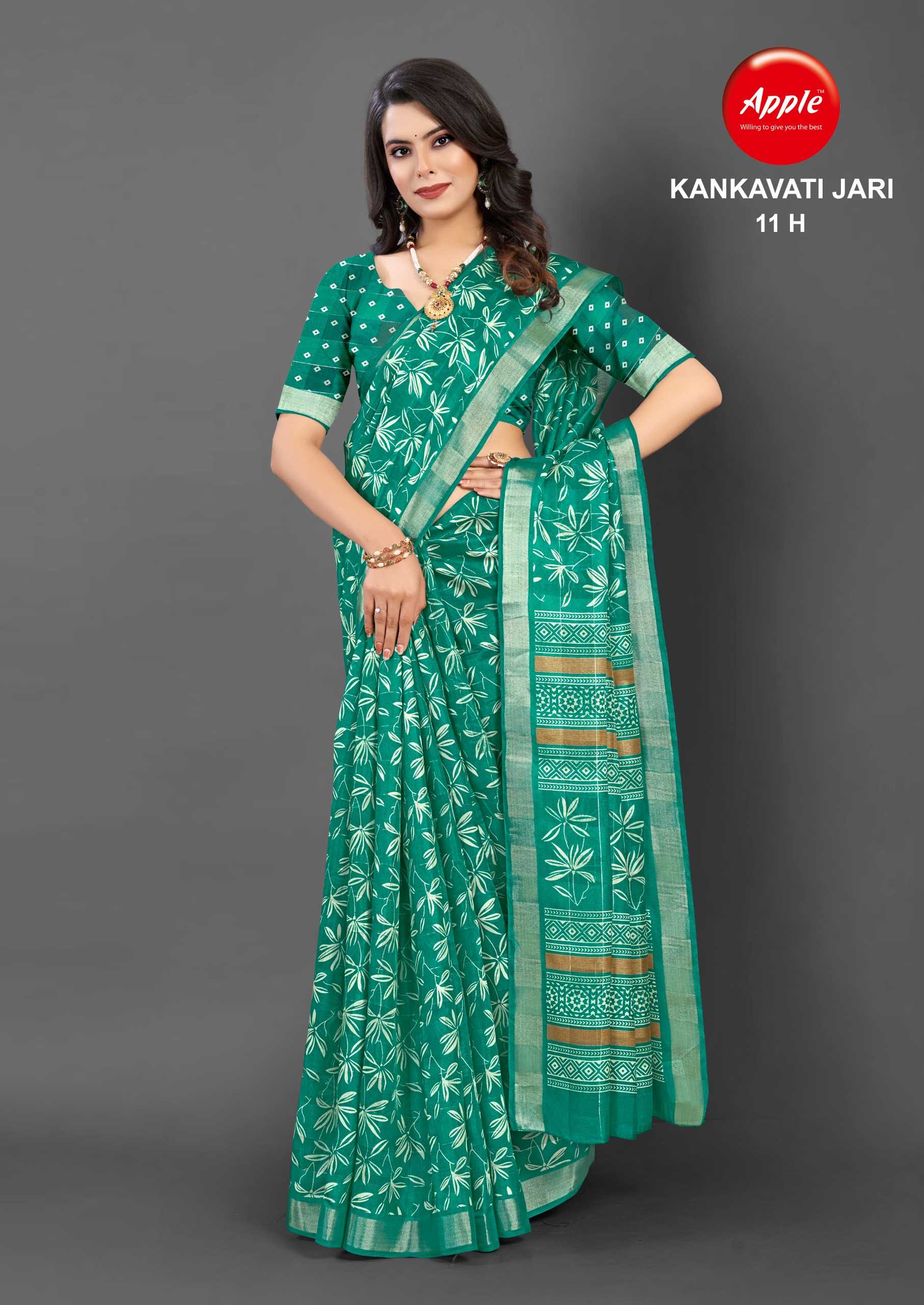 apple presents kankavati jari vol 11 pretty look designer saree exports