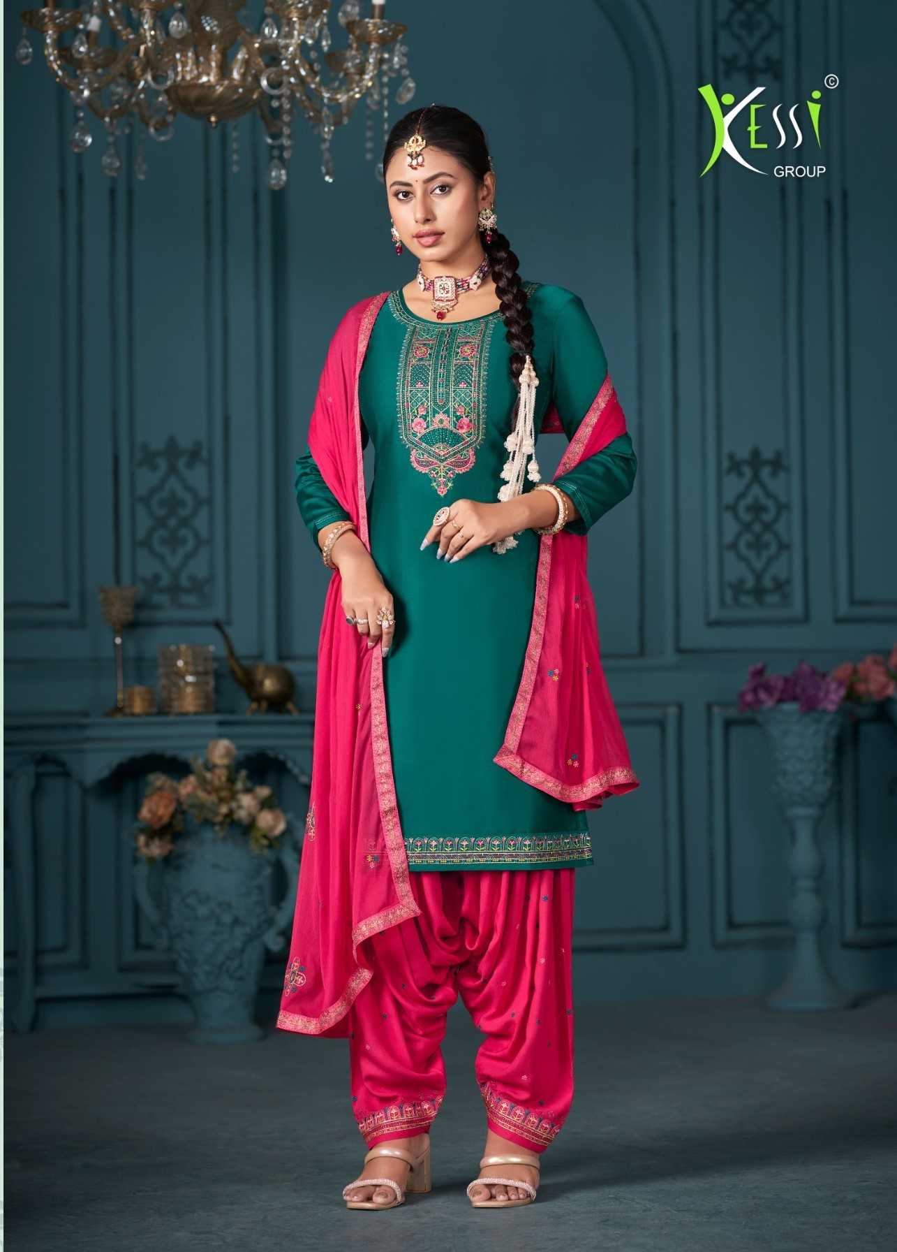 kessi patiala house vol 99 cotton amazing design patiyala style top pant with dupatta material 