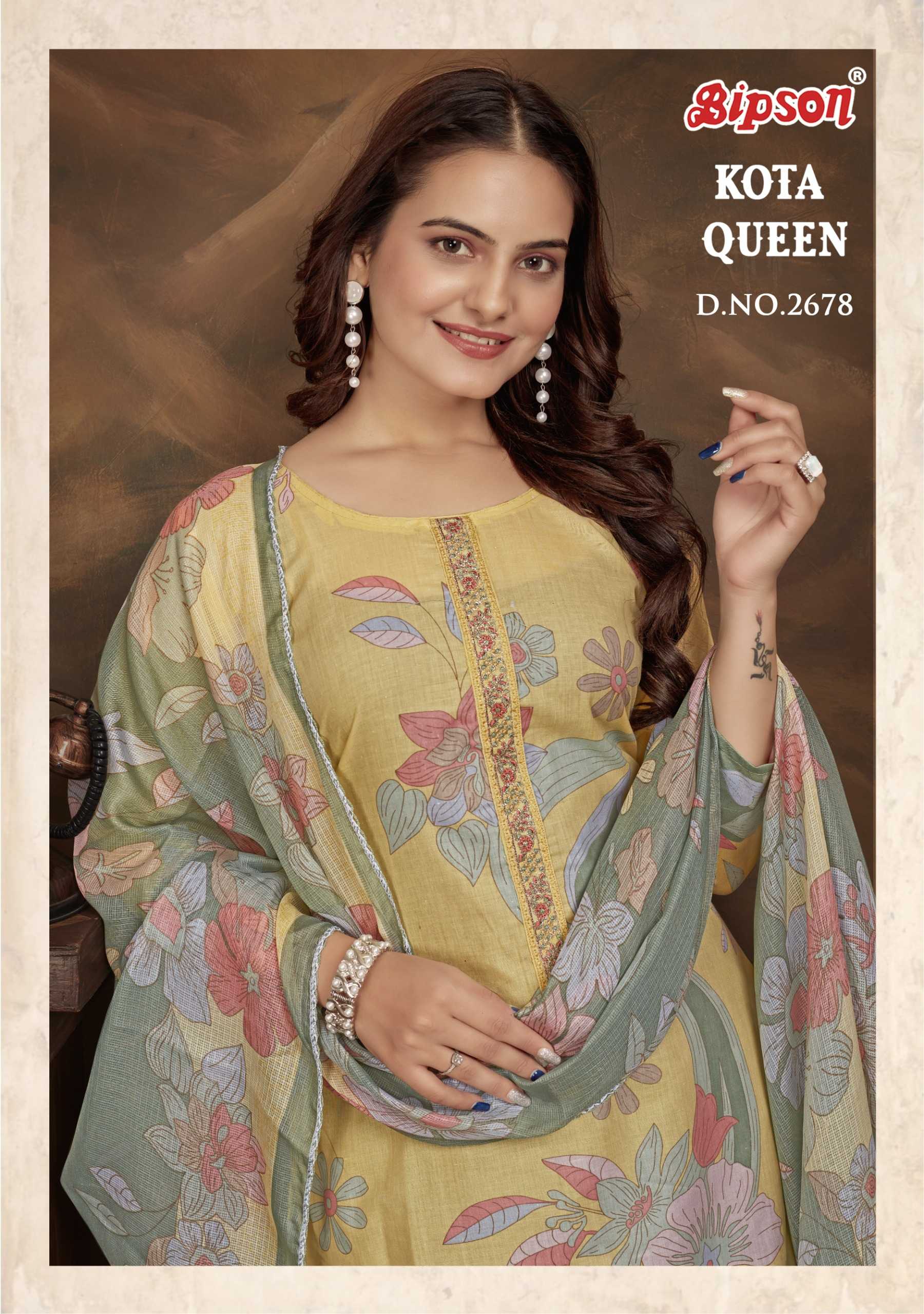 bipson print kota queen 2678 cotton stylish design salwar kameez 