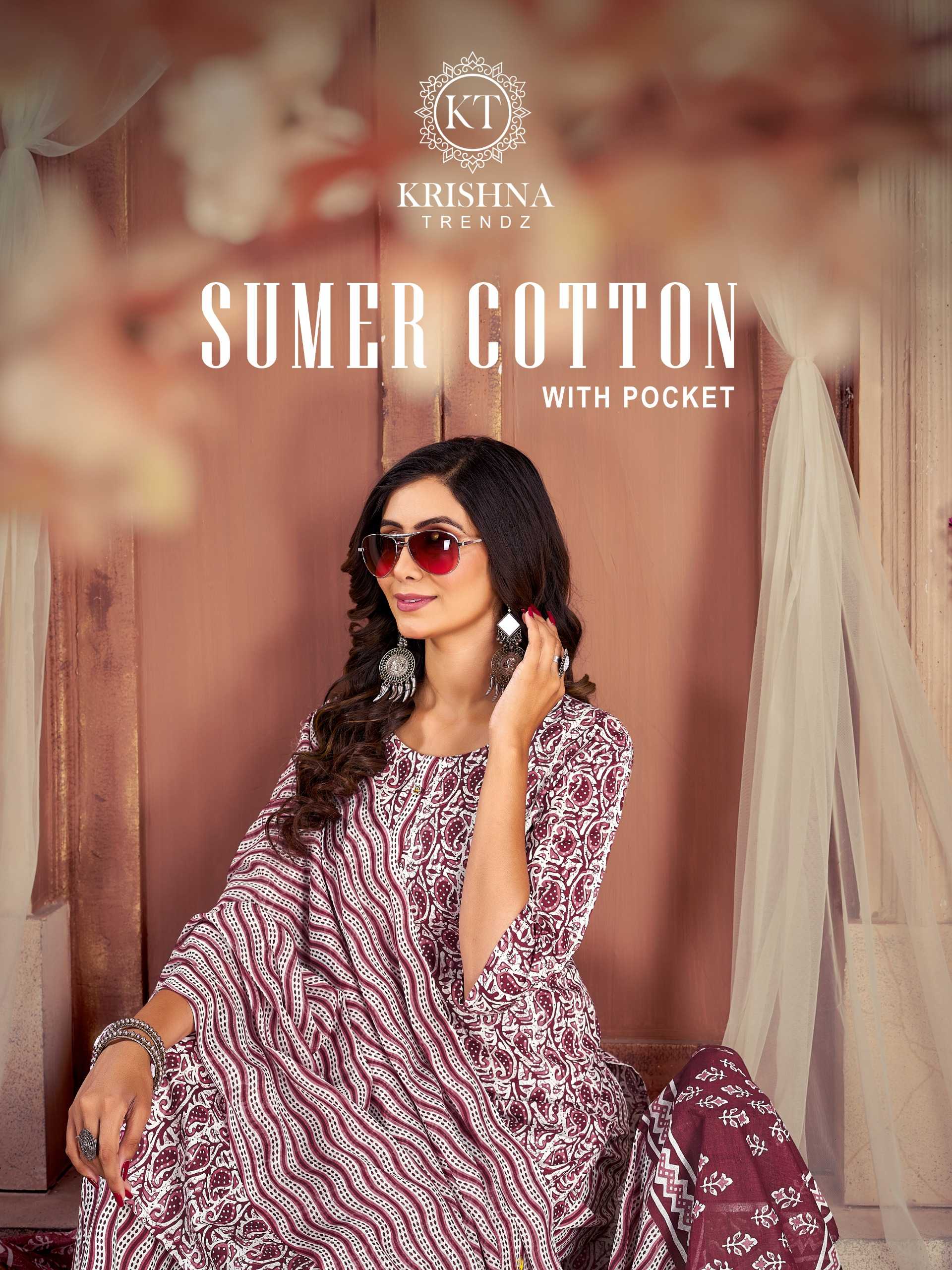 krishna trends sumer cotton vol 1 ethnic style cotton Jaipuri readymade classy top pant dupatta 