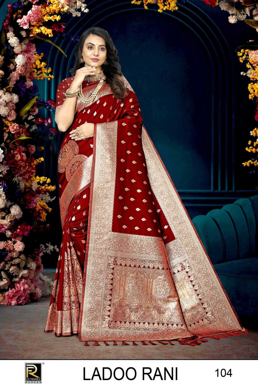 RANJNA SAREE LADOO RANI  BANARASI SILK PREMIUM FABRICS  EXCLUSIVE SAREE COLLECTION 