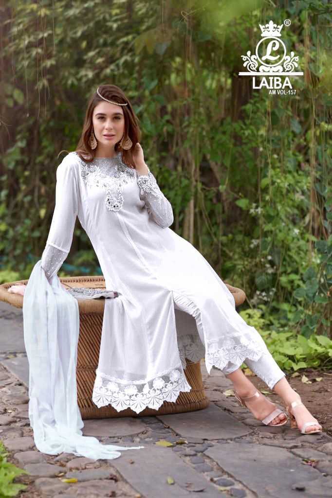 157 by laiba designer full stitch designer georgette modern pakistani salwar kameez exports