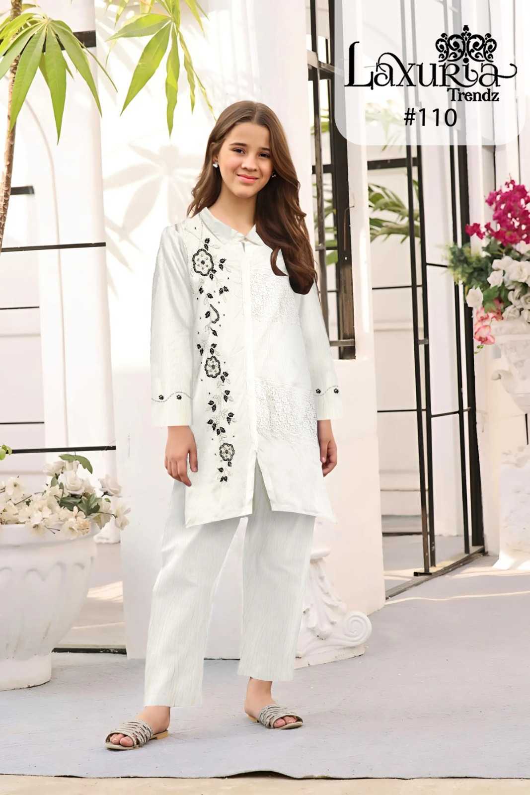 laxuria launch lt 110 readymade stylish outfit amazing handwork tunic kurti with pant 