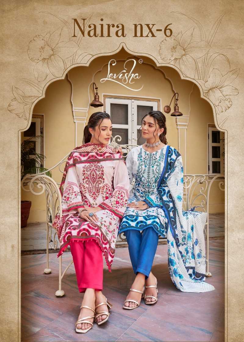 naira nx vol 6 by levisha 6013-6020 series cotton ethnic design pakistani salwar suit exports 