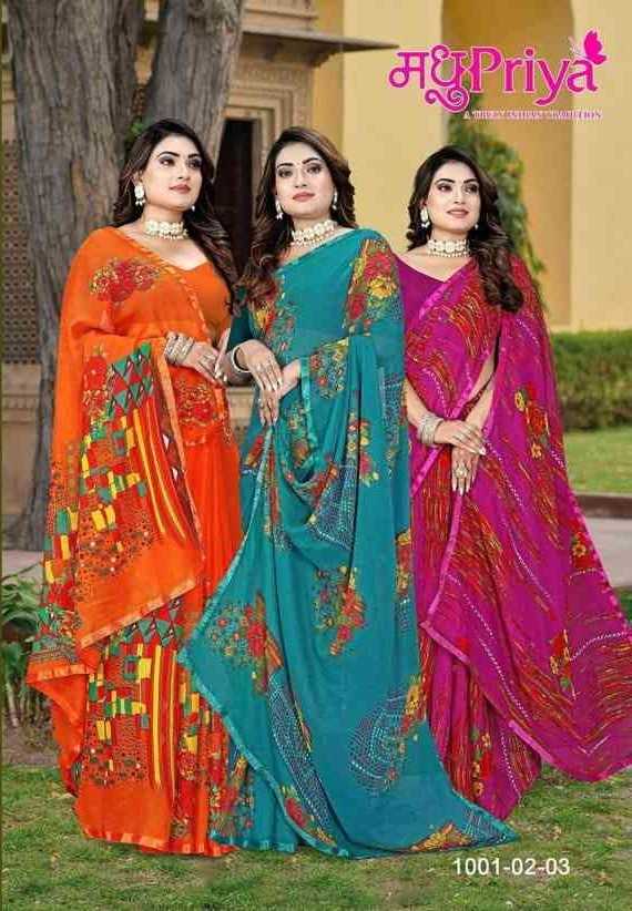 metro vol 2 by madhupriya regular wear swaroski work saree