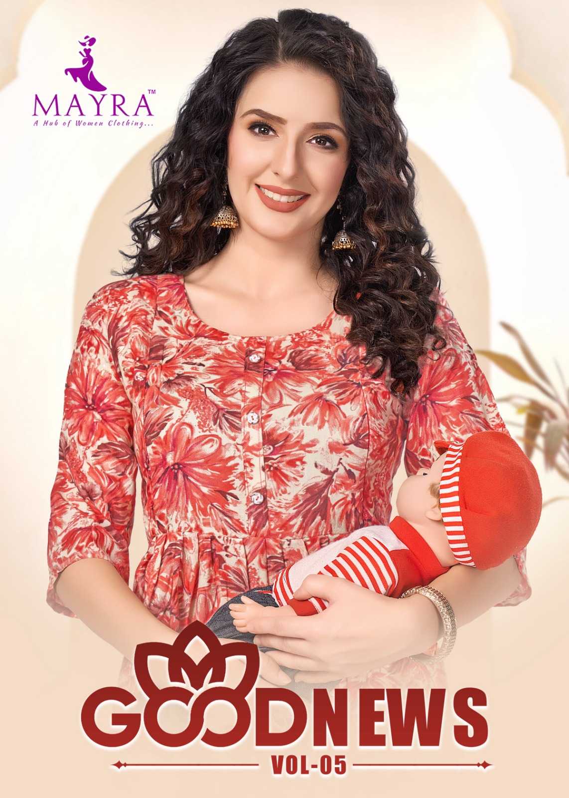 good news vol 5 by mayra daily wear full stitch rayon print big size umbrella ghera feeding kurti 