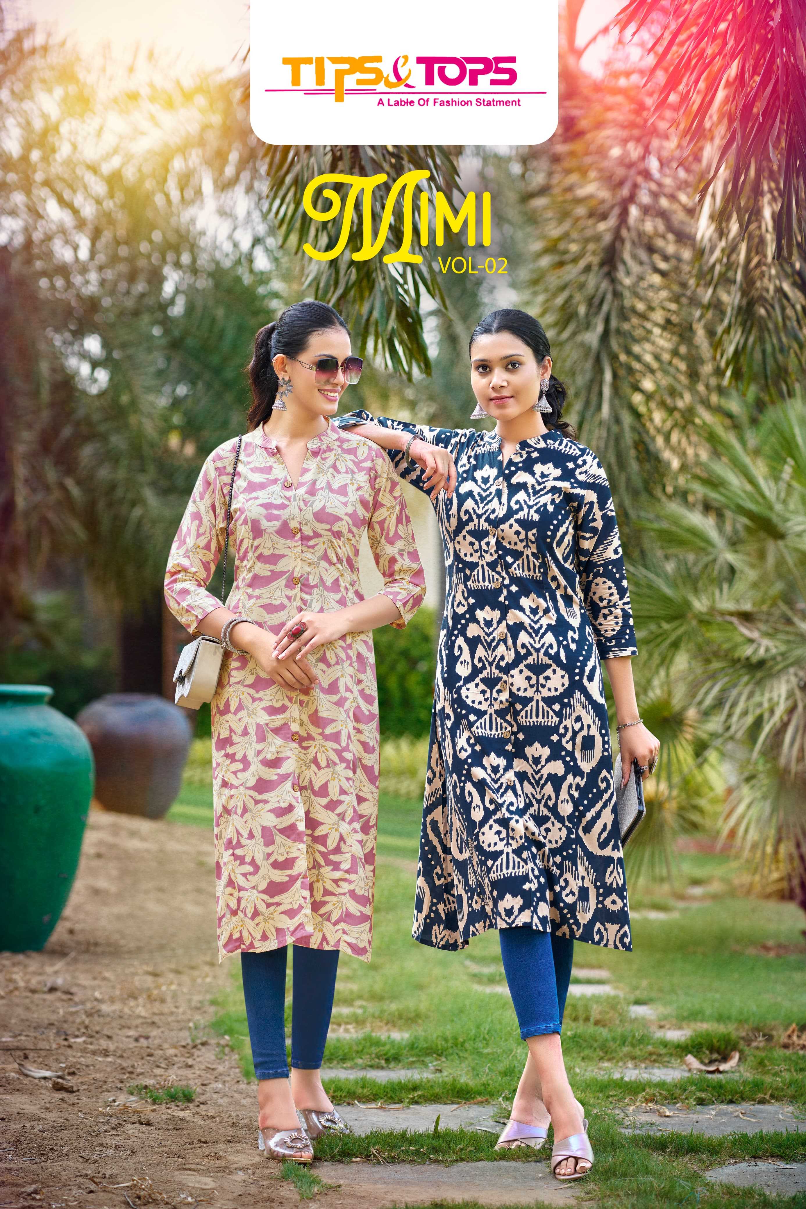 tips & tops presents mimi vol 2 readymade classic look a line pocket style long kurti 