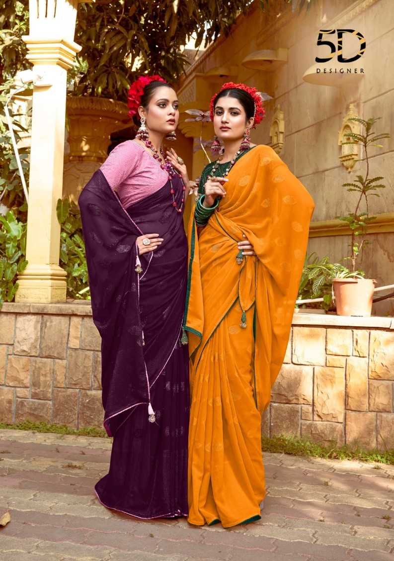 mishti by 5d designer 1001-1009 new design diamond georgette stylish regular wear saree