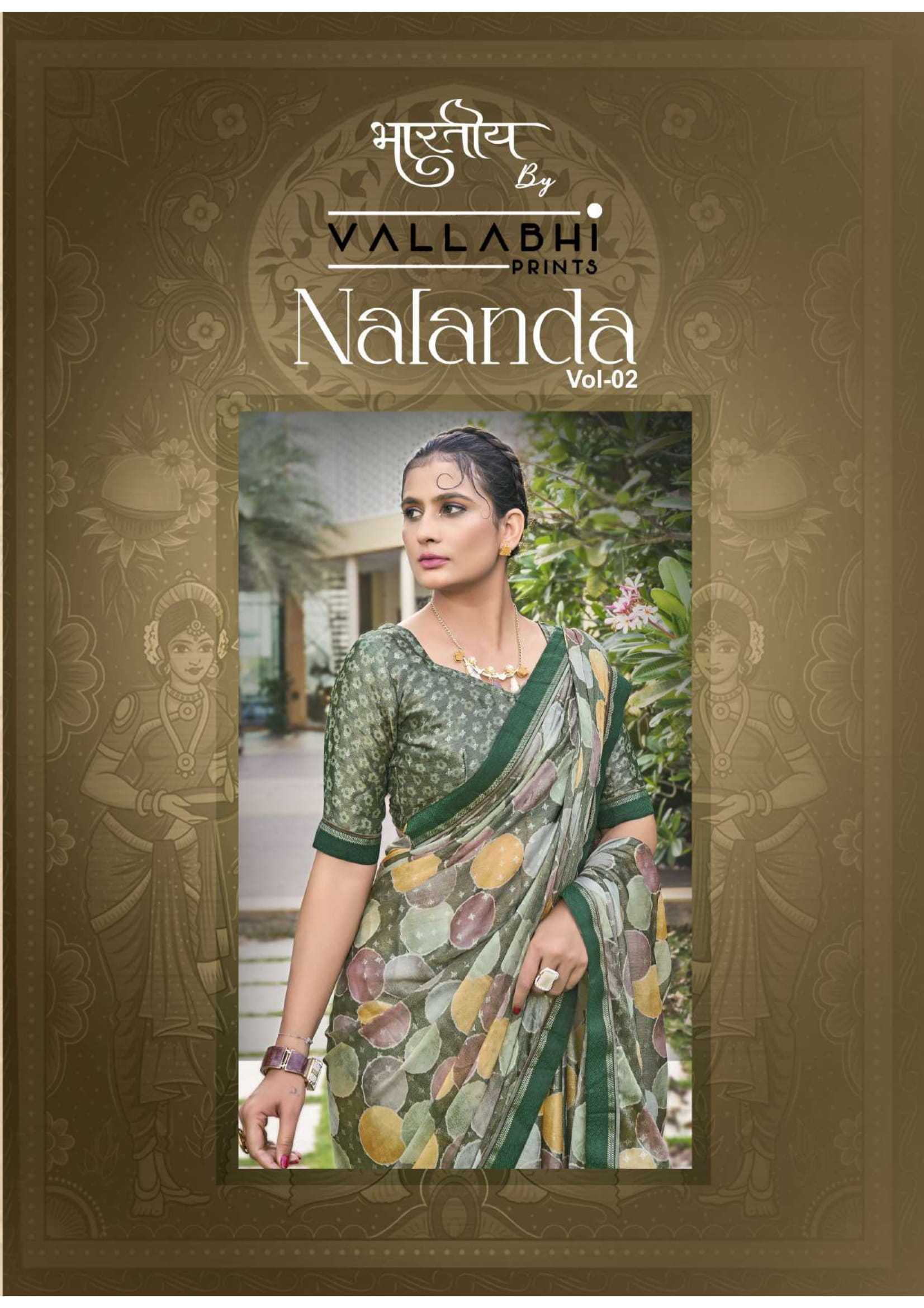 vallabhi prints nalanda vol 2 stylish brasso designer saree with blouse 