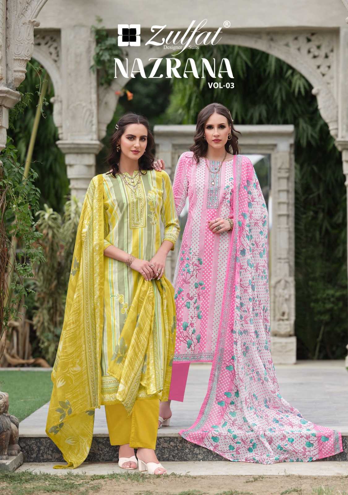 zulfat nazrana vol 3 fancy cotton comfortable print modern pakistani salwar suit