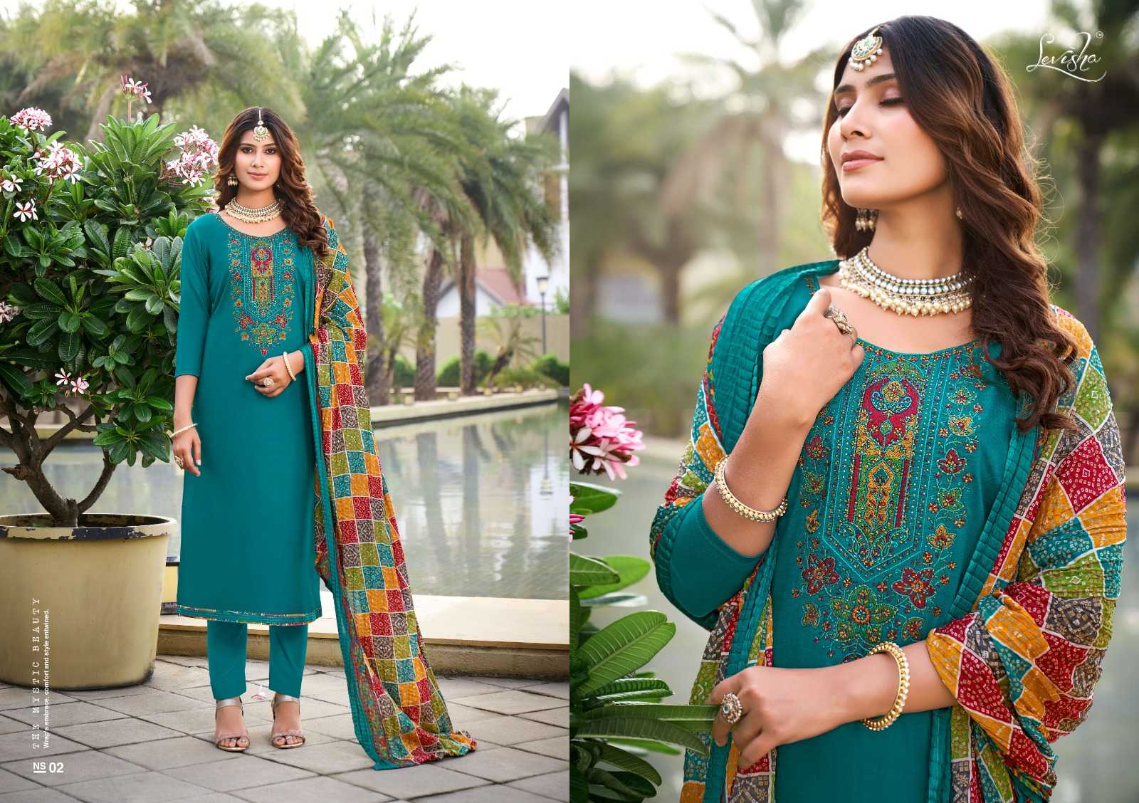 nivisha vol 9 by levisha fancy rayon embroidery work daily use pakistani salwar suit