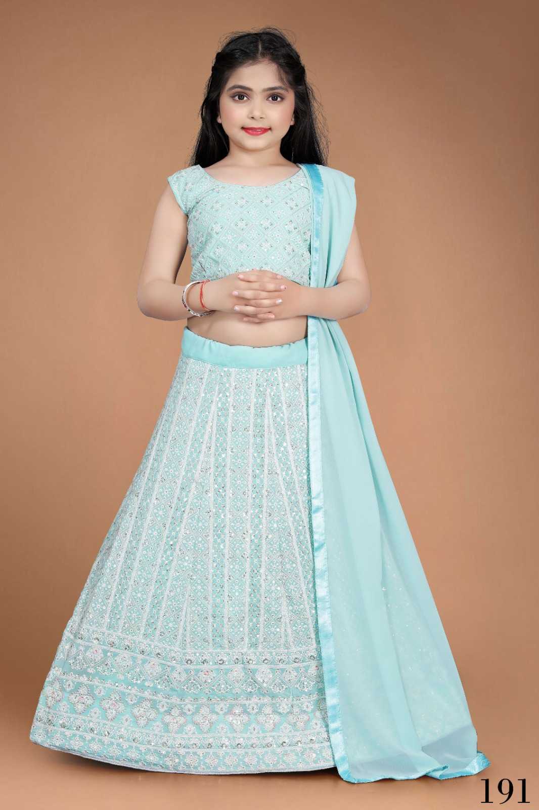 pr aaradhna vol 21 fancy georgette lucknowi readymade elegant look kids wear lehenga 