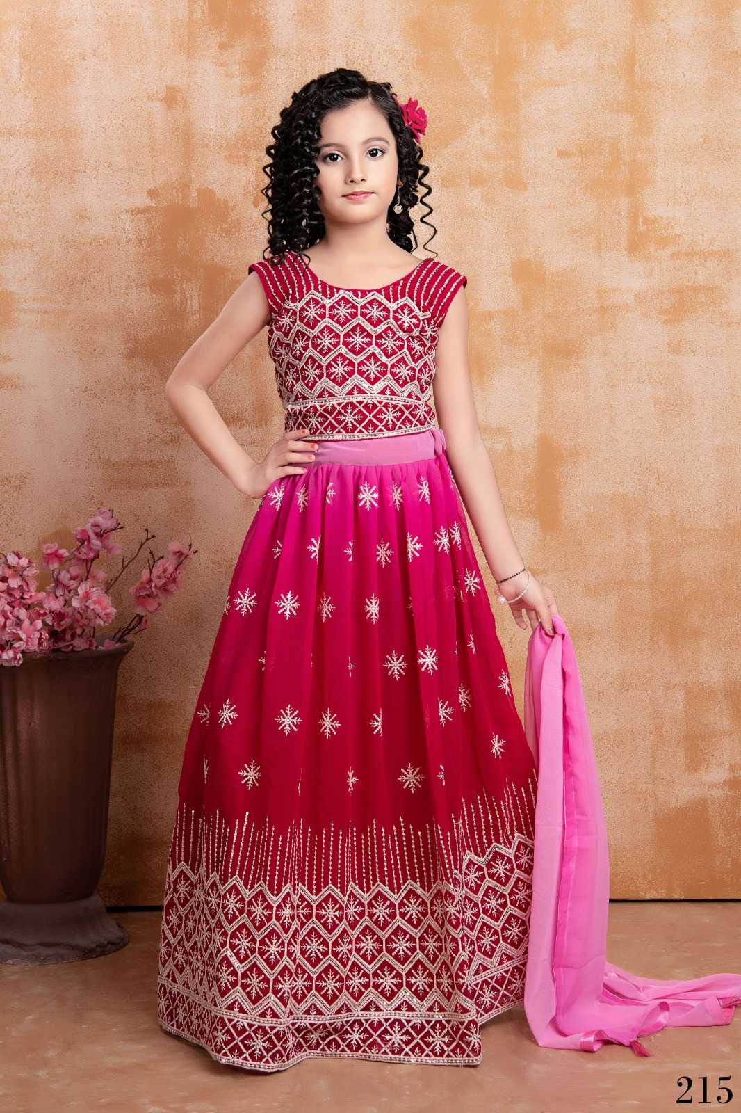 pr aaradhna vol 27 fancy georgette full stitch lucknowi work festive kids lehenga collection