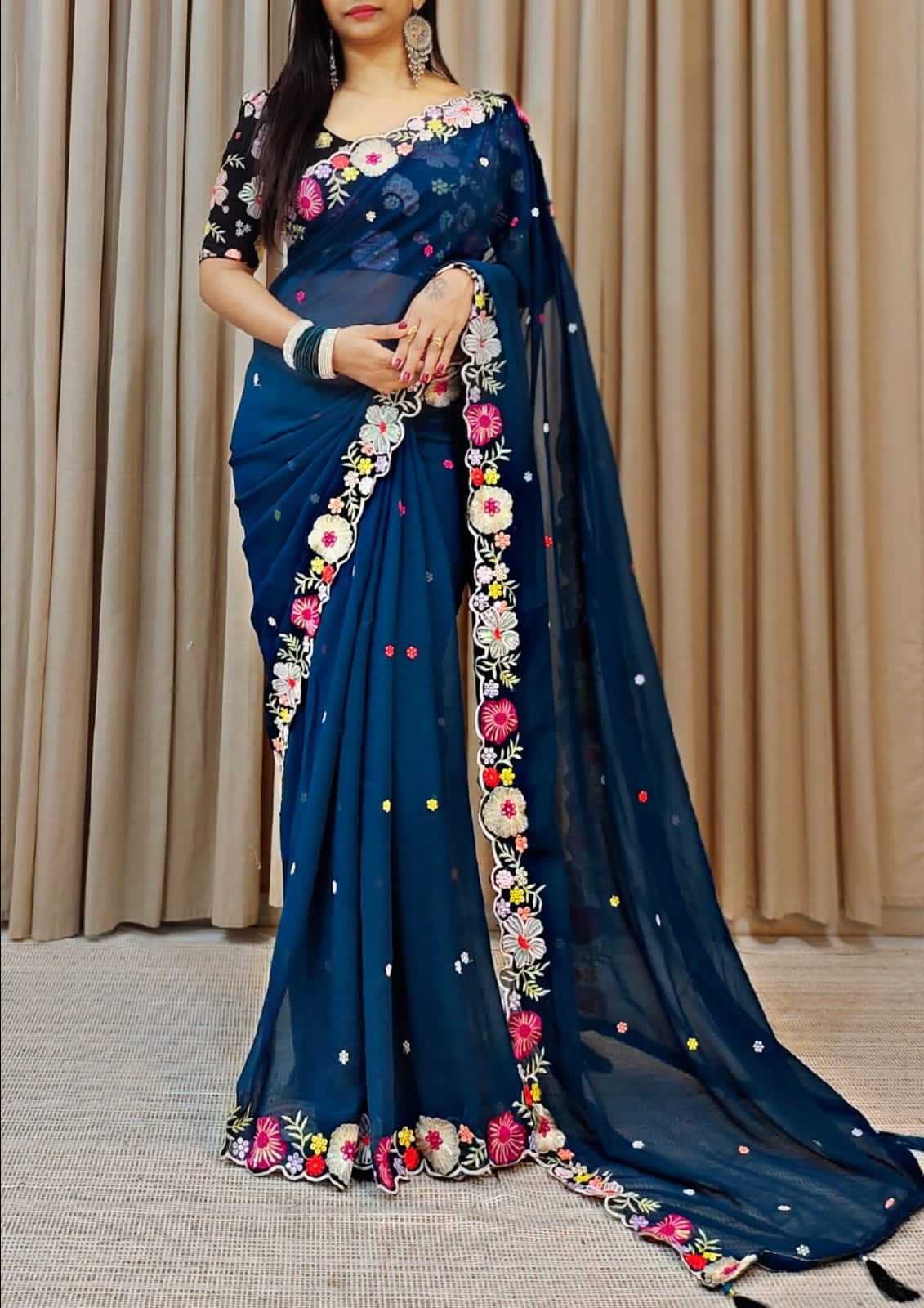 pr ds 616 launch georgette sequence with embroidery work occasion wear saree