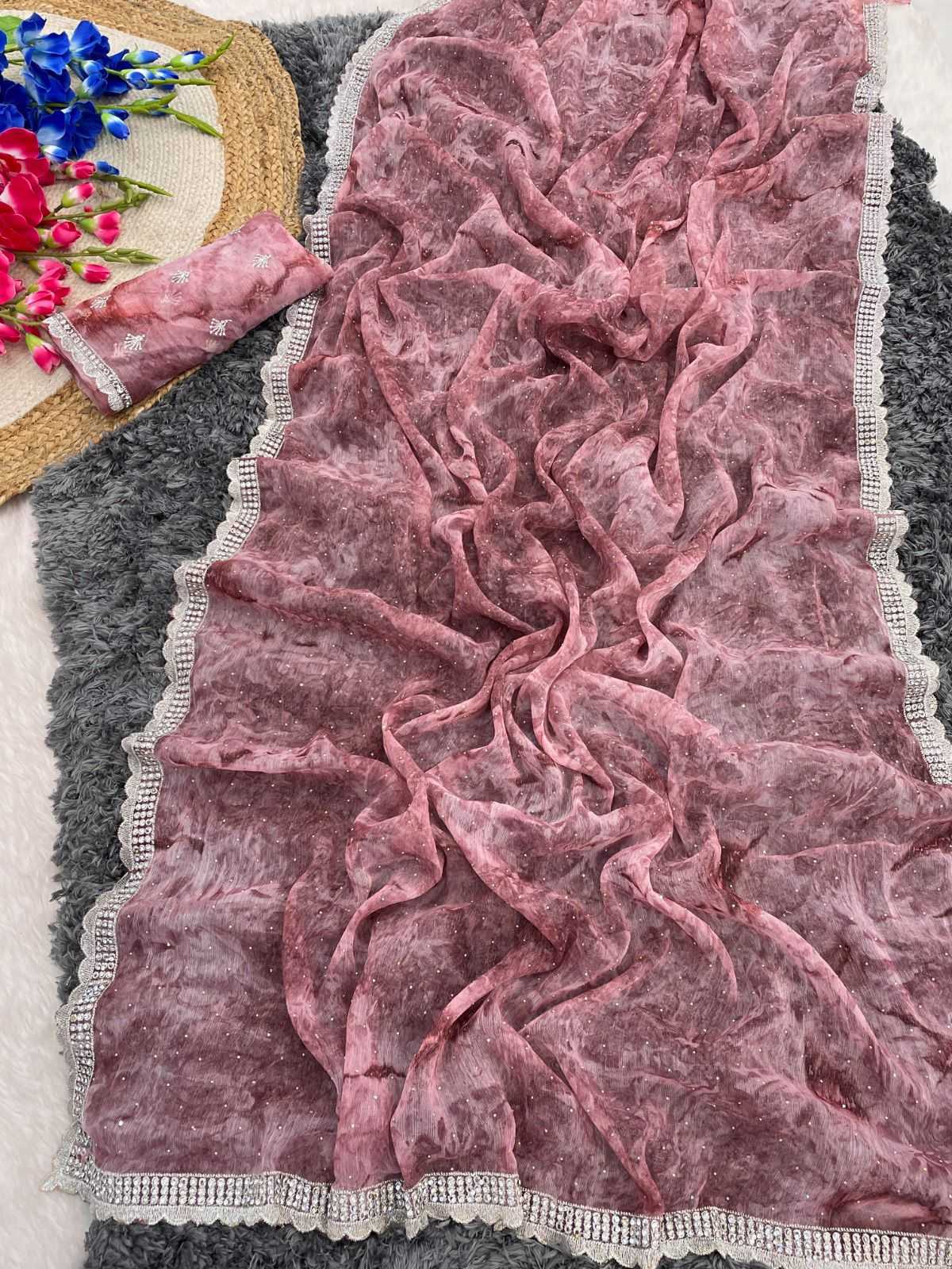 pr ds 648 traditional wear shimmer prizam embroidery designer saree 