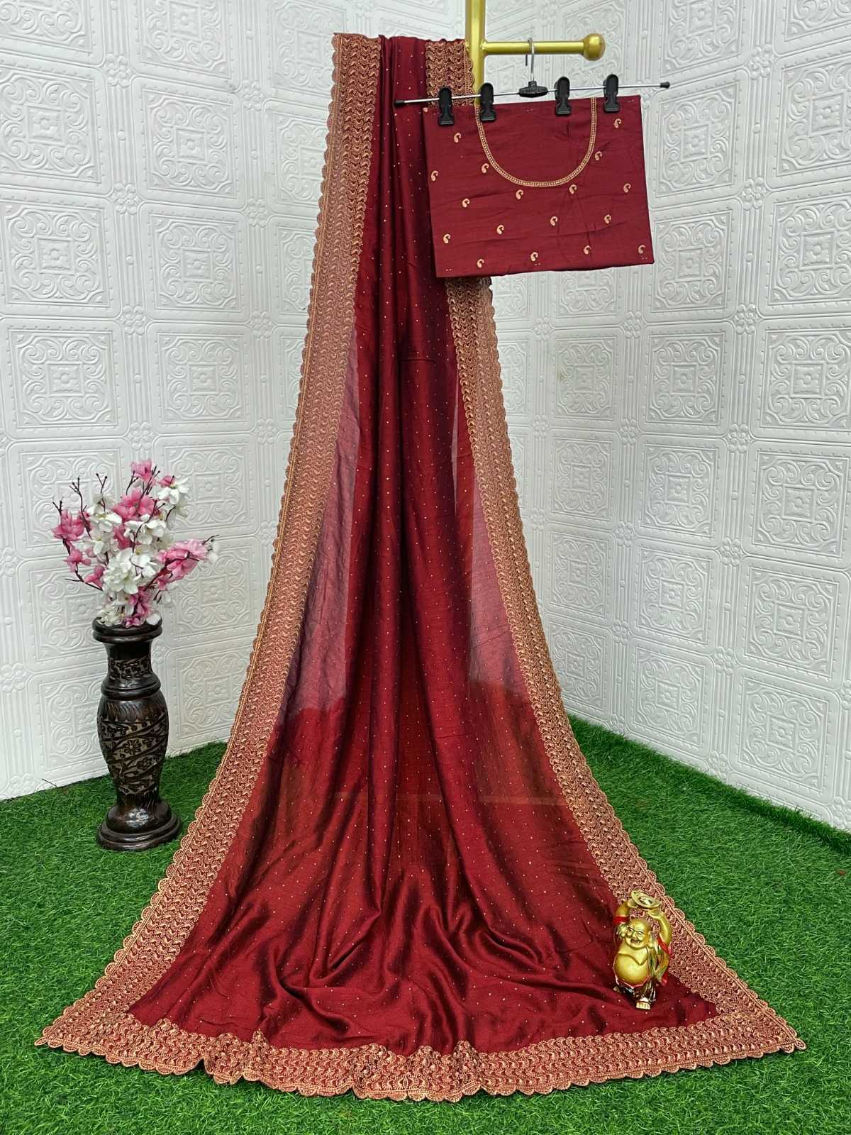 pr ds 685 new design vichitra silk amazing zari work with stone work saree exports 