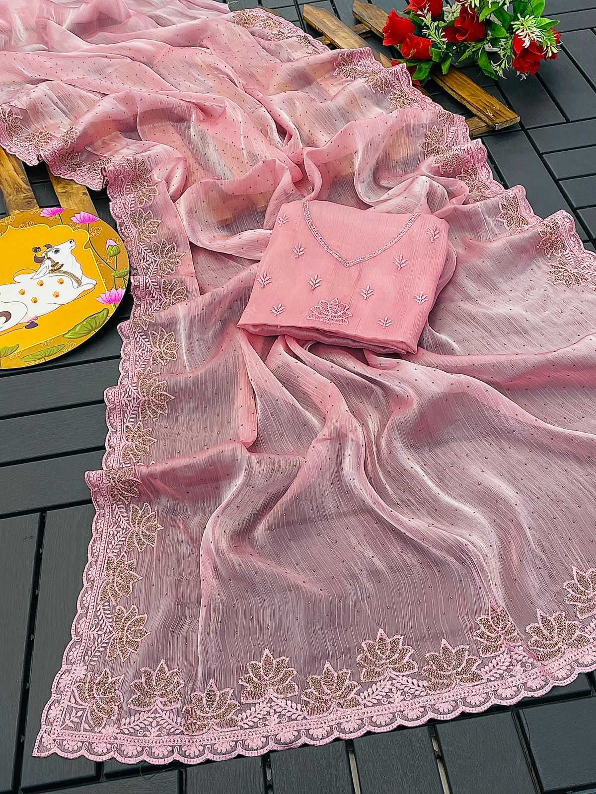 pr kc 813 fancy burburry silk stone work designer classic saree wholesaler