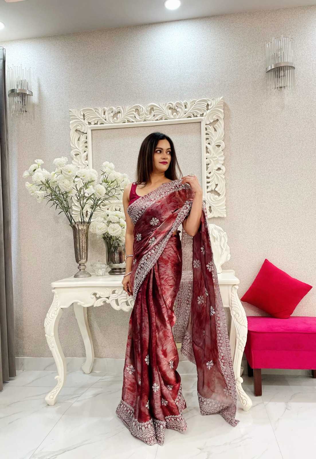 pr kc 826 jimmy chu silk occasion wear zari embroidery work saree traders 
