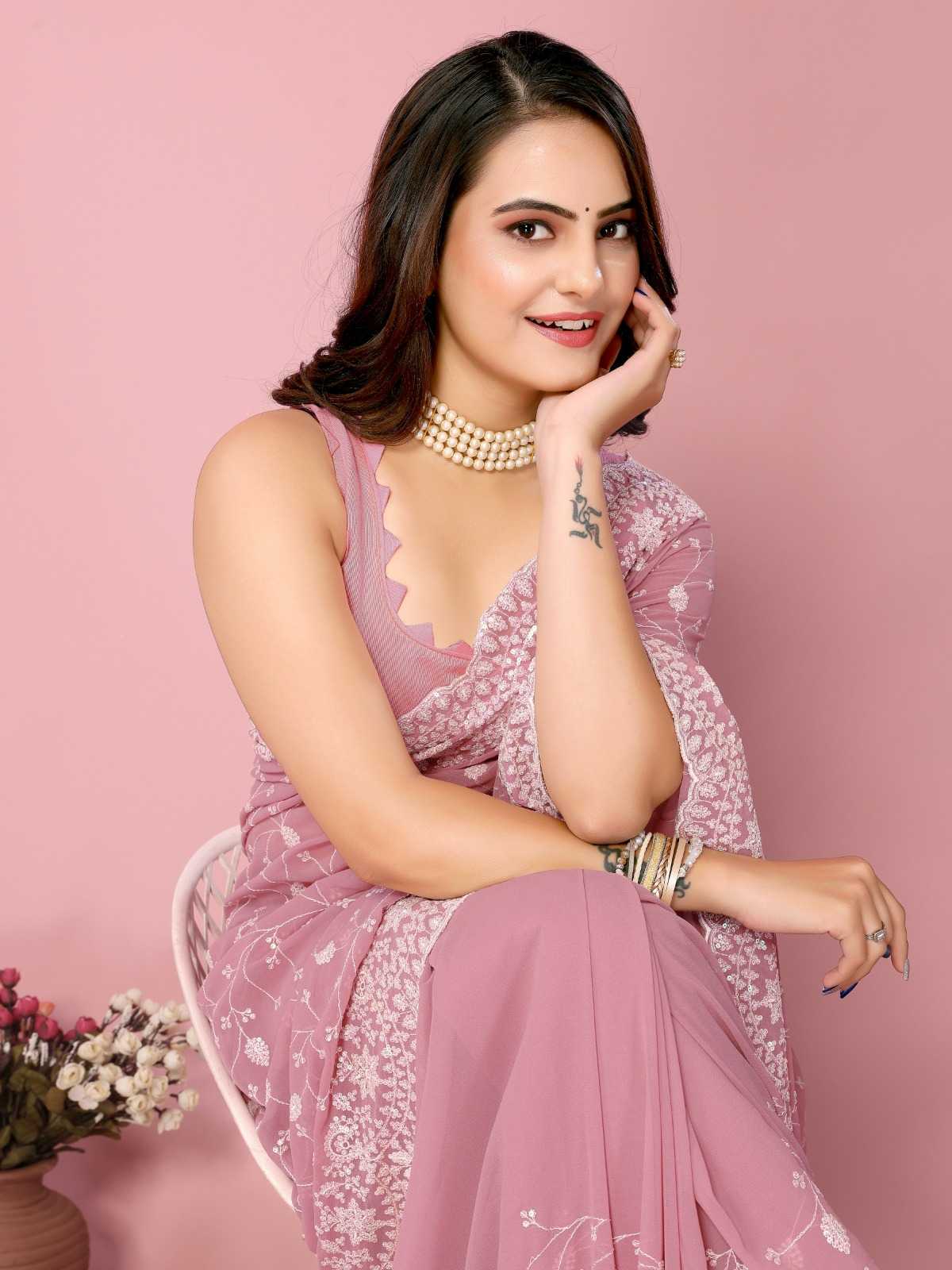 pr kilory traditional wear georgette adorable fancy saree with blouse 